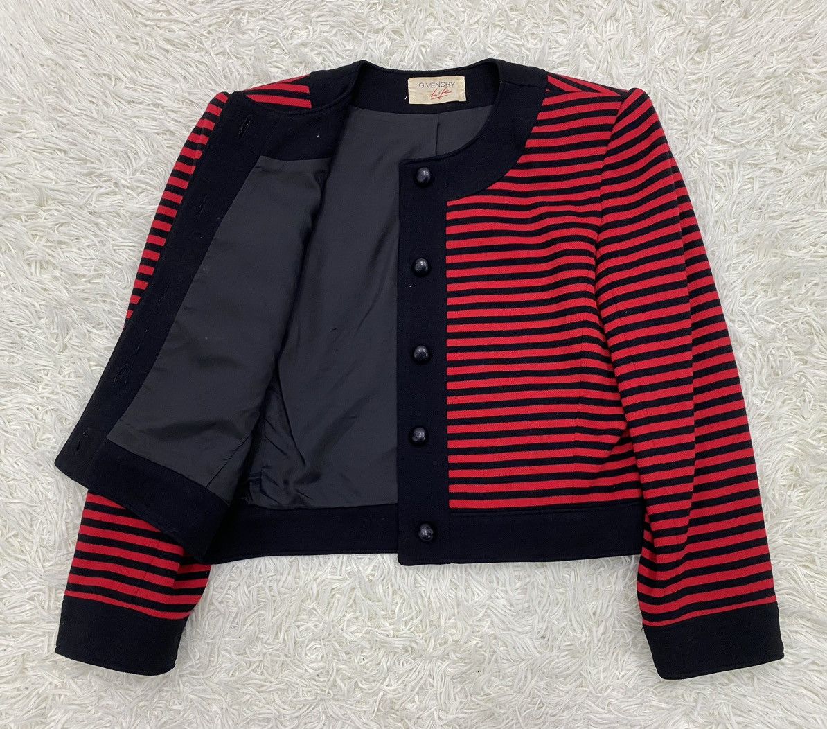 Givenchy Vintage Givenchy Wool Button Up Stripes Top Size M / US 6-8 / IT 42-44 - 6 Thumbnail