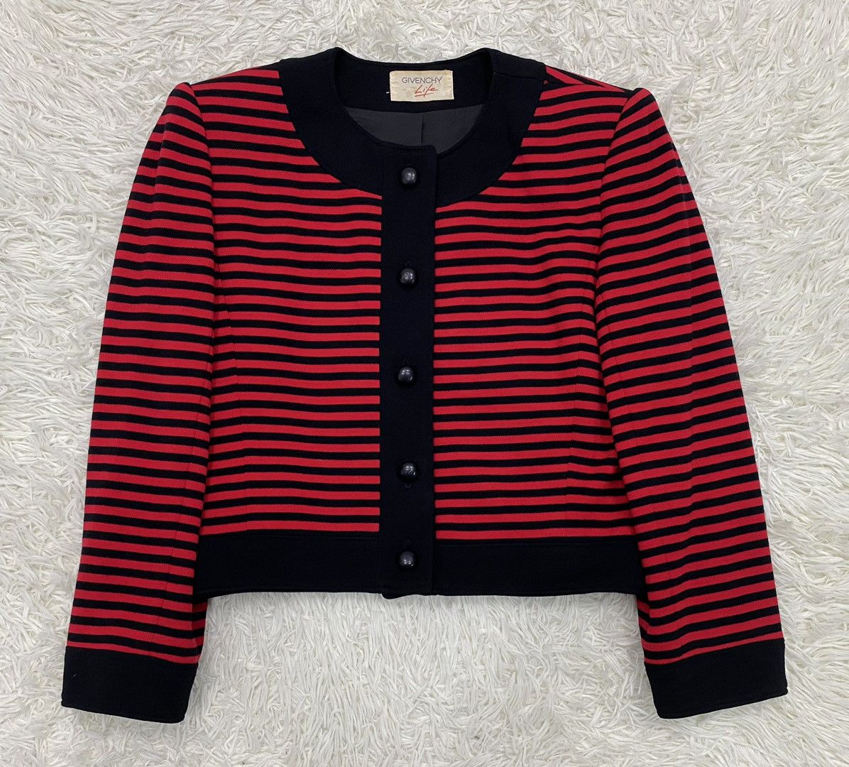 Givenchy Vintage Givenchy Wool Button Up Stripes Top Size M / US 6-8 / IT 42-44 - 3 Thumbnail