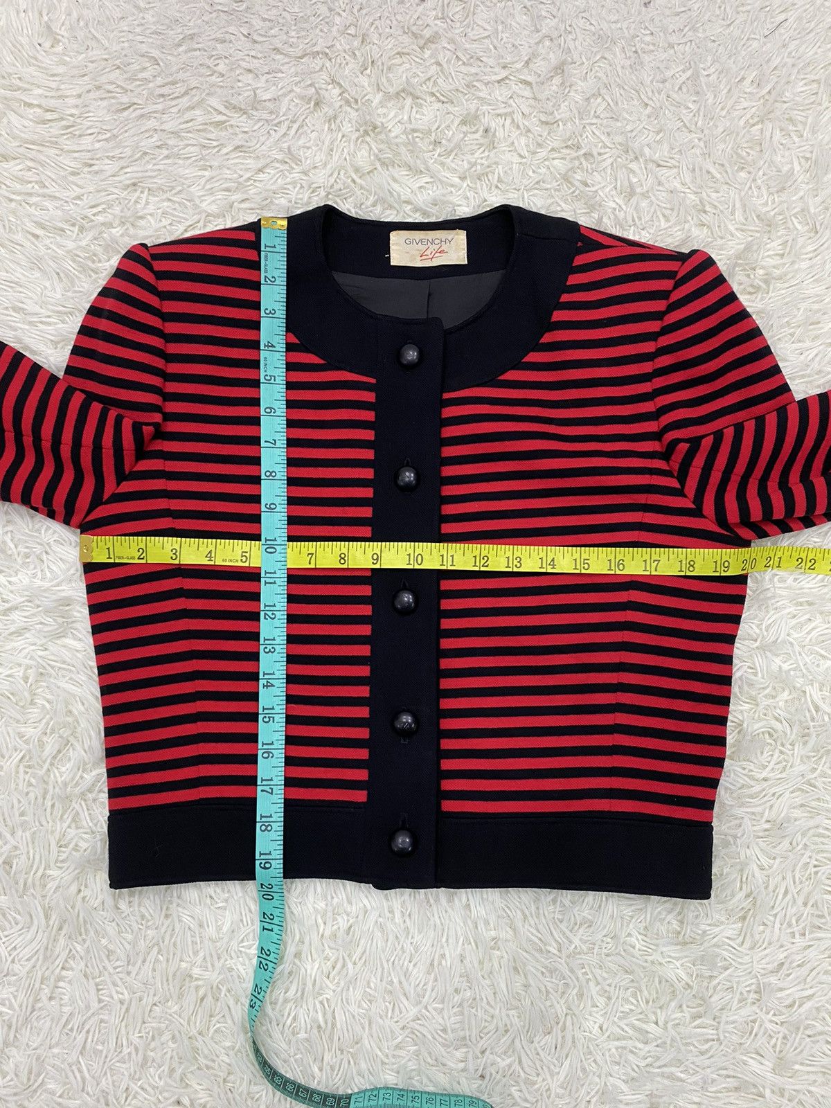 Givenchy Vintage Givenchy Wool Button Up Stripes Top Size M / US 6-8 / IT 42-44 - 13 Thumbnail