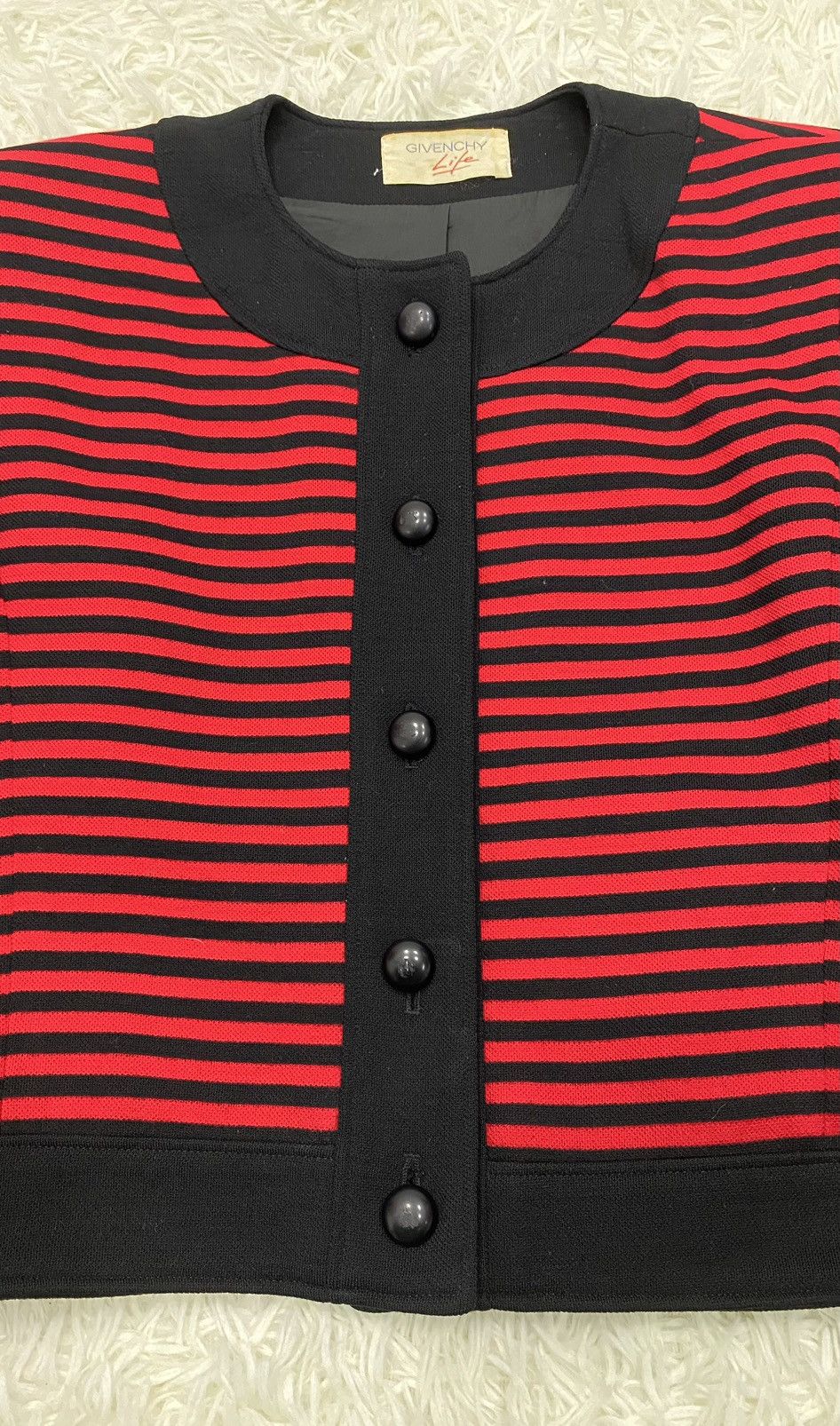 Givenchy Vintage Givenchy Wool Button Up Stripes Top Size M / US 6-8 / IT 42-44 - 5 Thumbnail