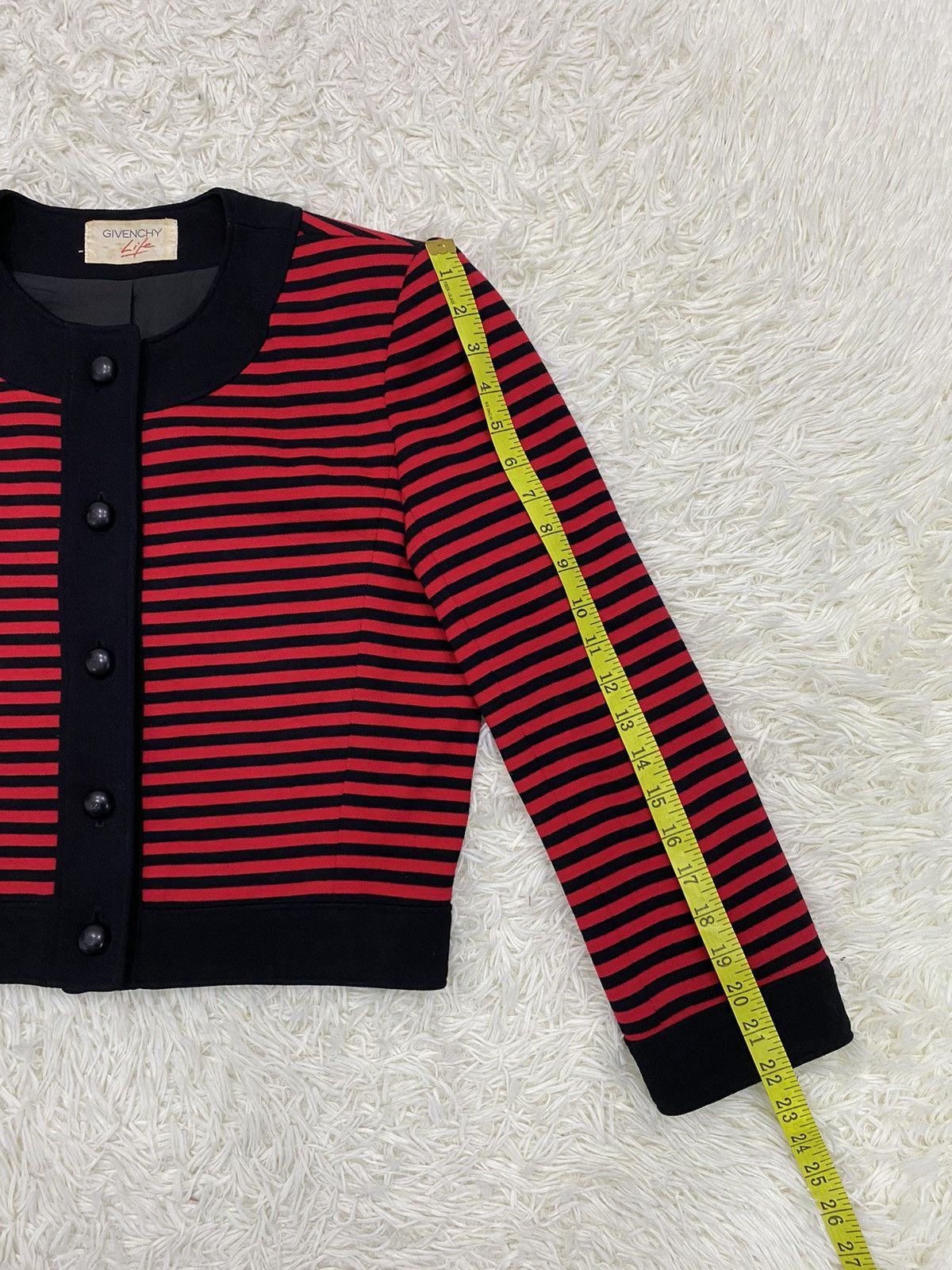 Givenchy Vintage Givenchy Wool Button Up Stripes Top Size M / US 6-8 / IT 42-44 - 14 Thumbnail