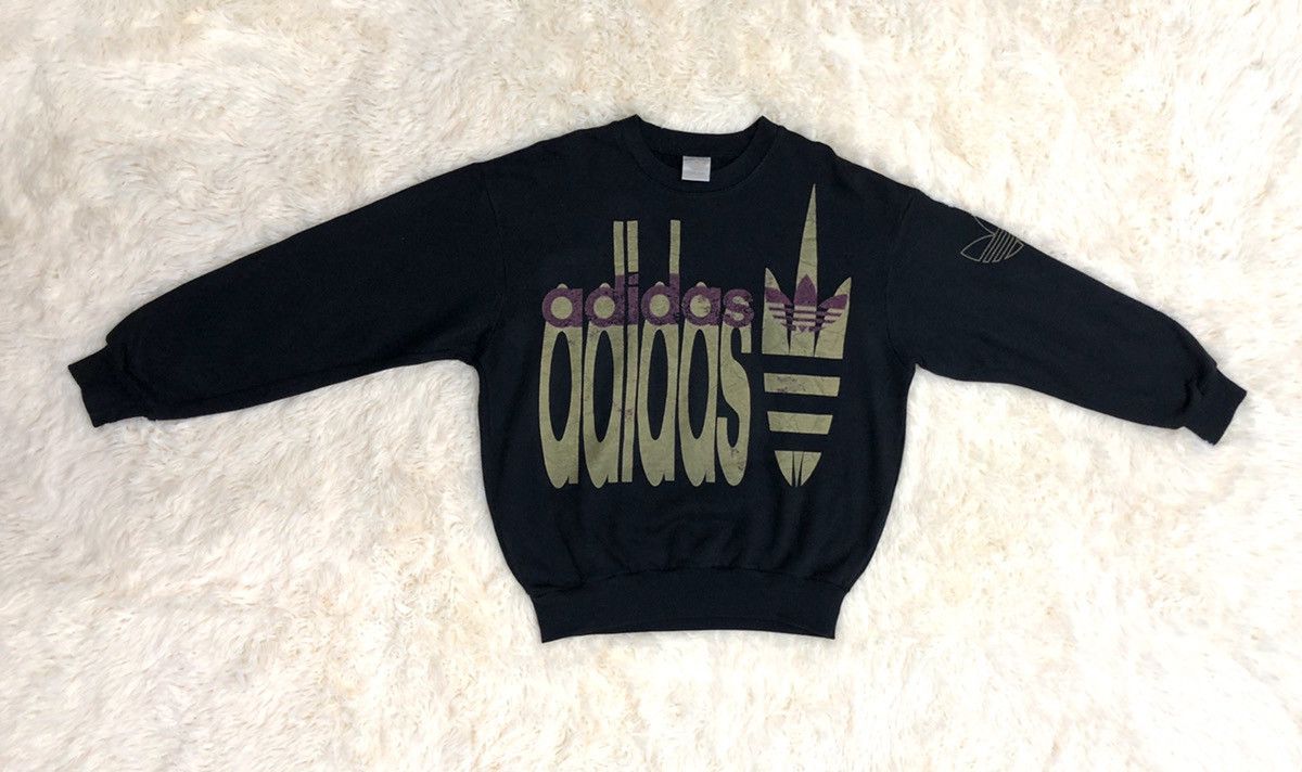 Adidas Vintage Adidas Sweatshirt Big Print Big Logo Size US L / EU 52-54 / 3 - 5 Thumbnail