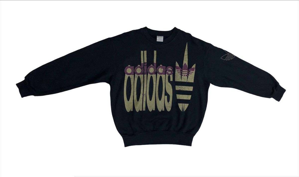 Adidas Vintage Adidas Sweatshirt Big Print Big Logo Size US L / EU 52-54 / 3 - 1 Thumbnail