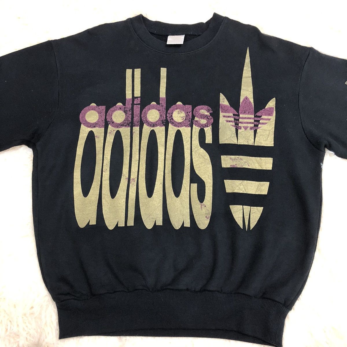 Adidas Vintage Adidas Sweatshirt Big Print Big Logo Size US L / EU 52-54 / 3 - 3 Thumbnail