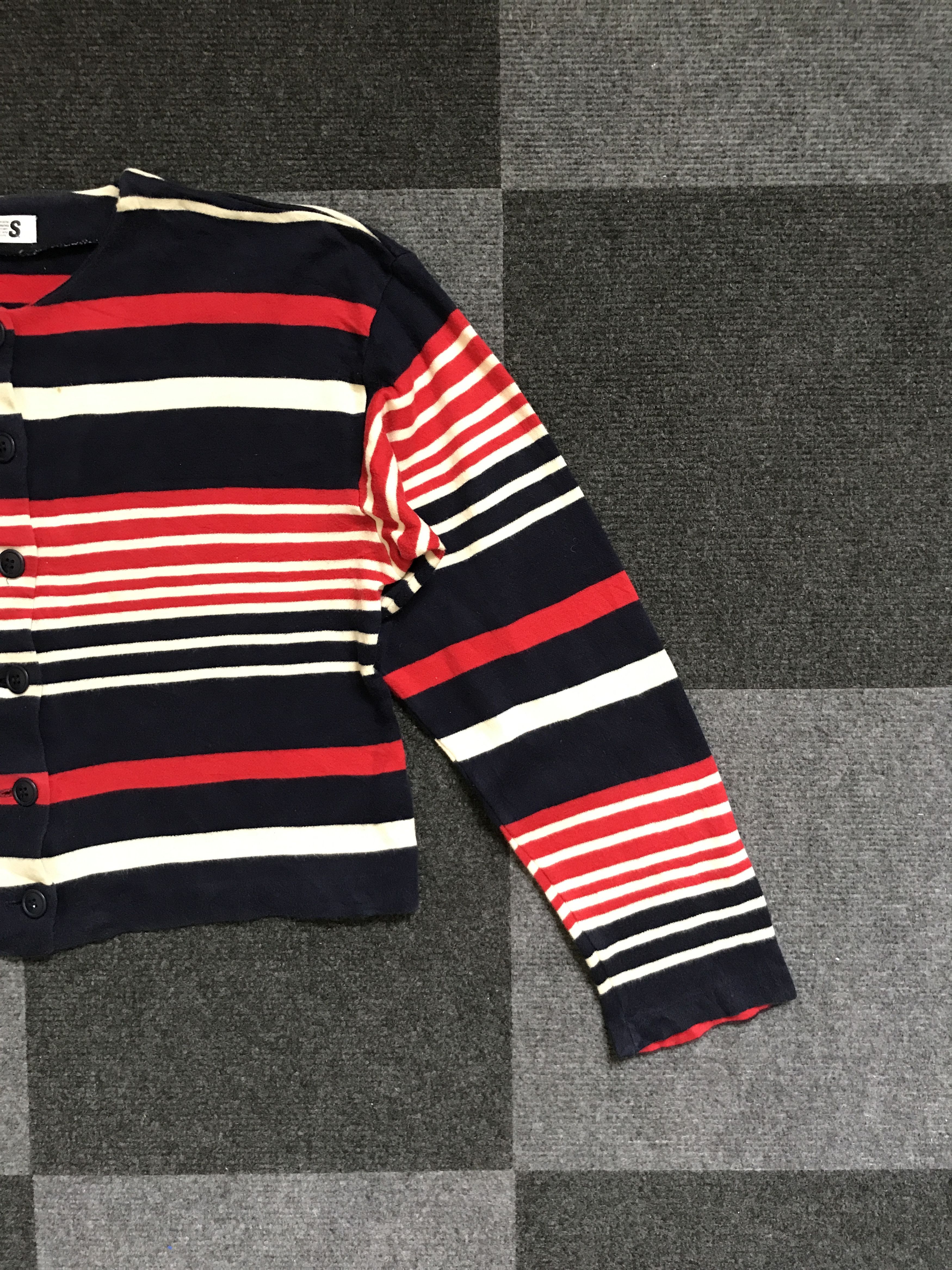 Issey Miyake 2-BUS2 ISSEY MIYAKE Stylish Stripe Cropped Top Size M / US 6-8 / IT 42-44 - 2 Thumbnail