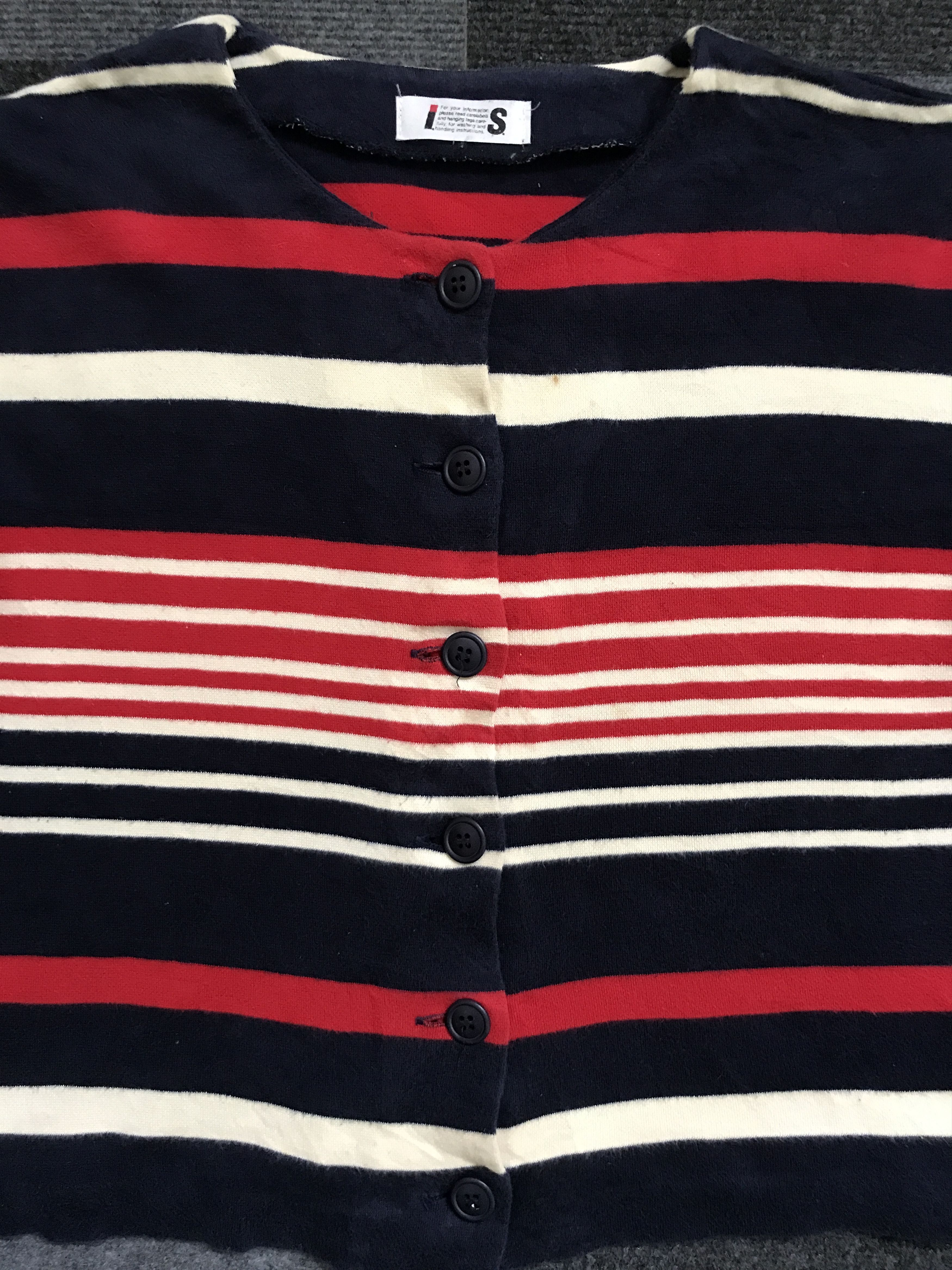 Issey Miyake 2-BUS2 ISSEY MIYAKE Stylish Stripe Cropped Top Size M / US 6-8 / IT 42-44 - 6 Thumbnail