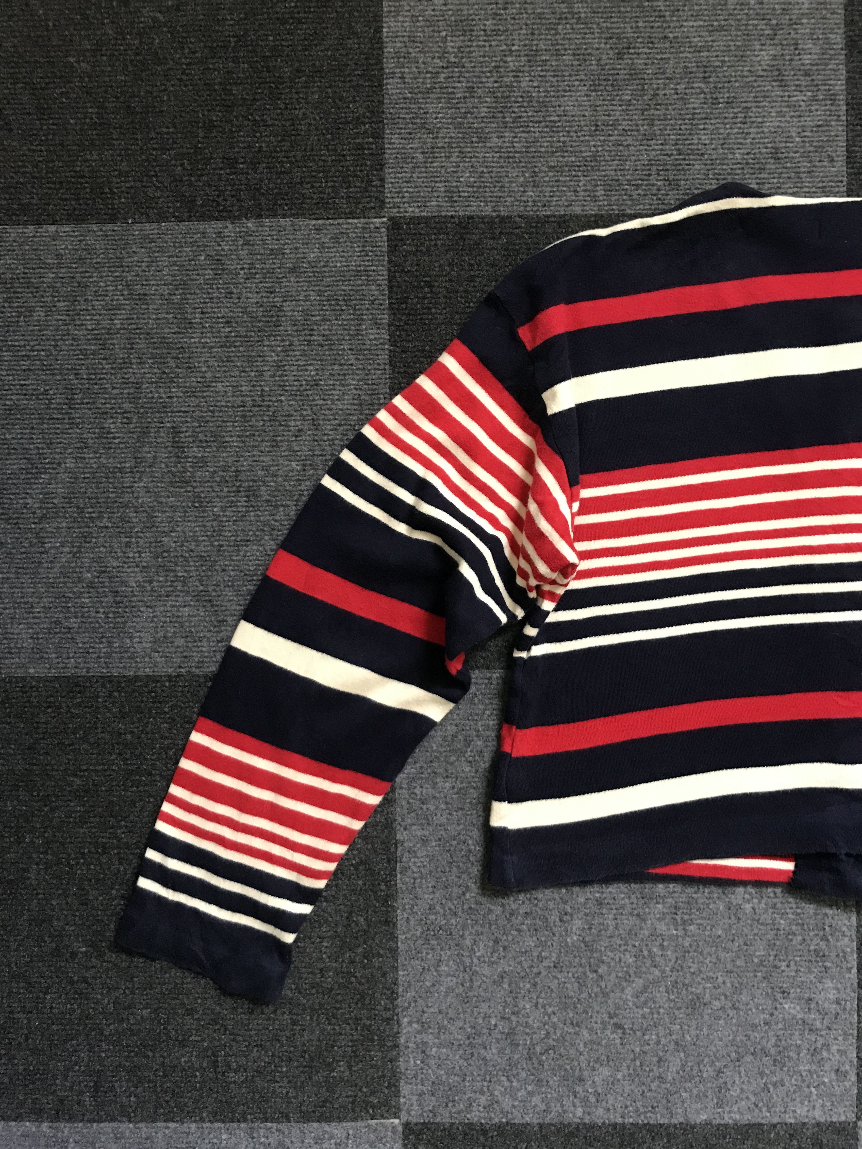 Issey Miyake 2-BUS2 ISSEY MIYAKE Stylish Stripe Cropped Top Size M / US 6-8 / IT 42-44 - 10 Thumbnail