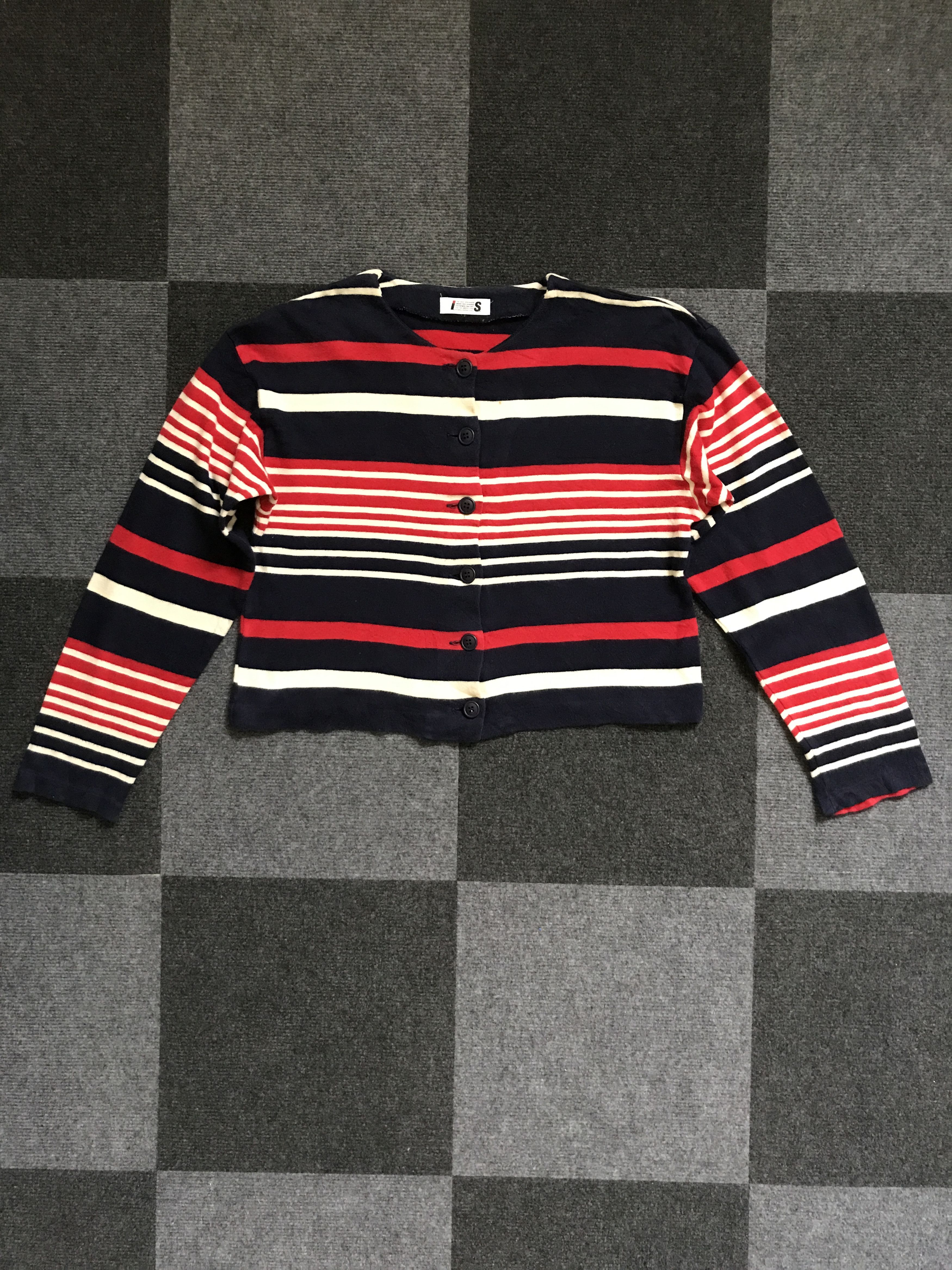 Issey Miyake 2-BUS2 ISSEY MIYAKE Stylish Stripe Cropped Top Size M / US 6-8 / IT 42-44 - 1 Thumbnail
