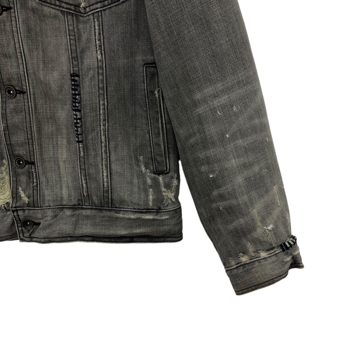 Vintage Vtg BEAMS Mineral Wash Distressed Denim Jacket Puffer Size US S / EU 44-46 / 1 - 12 Thumbnail