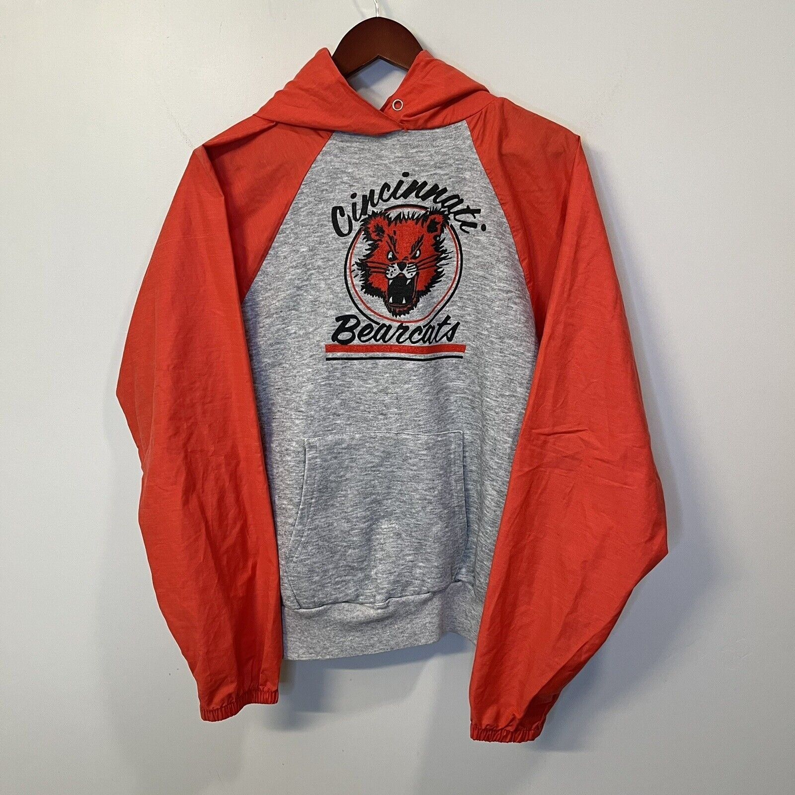 Vintage VTG 80s 90s Cincinnati Bearcats University Grey Red Hoodie ...