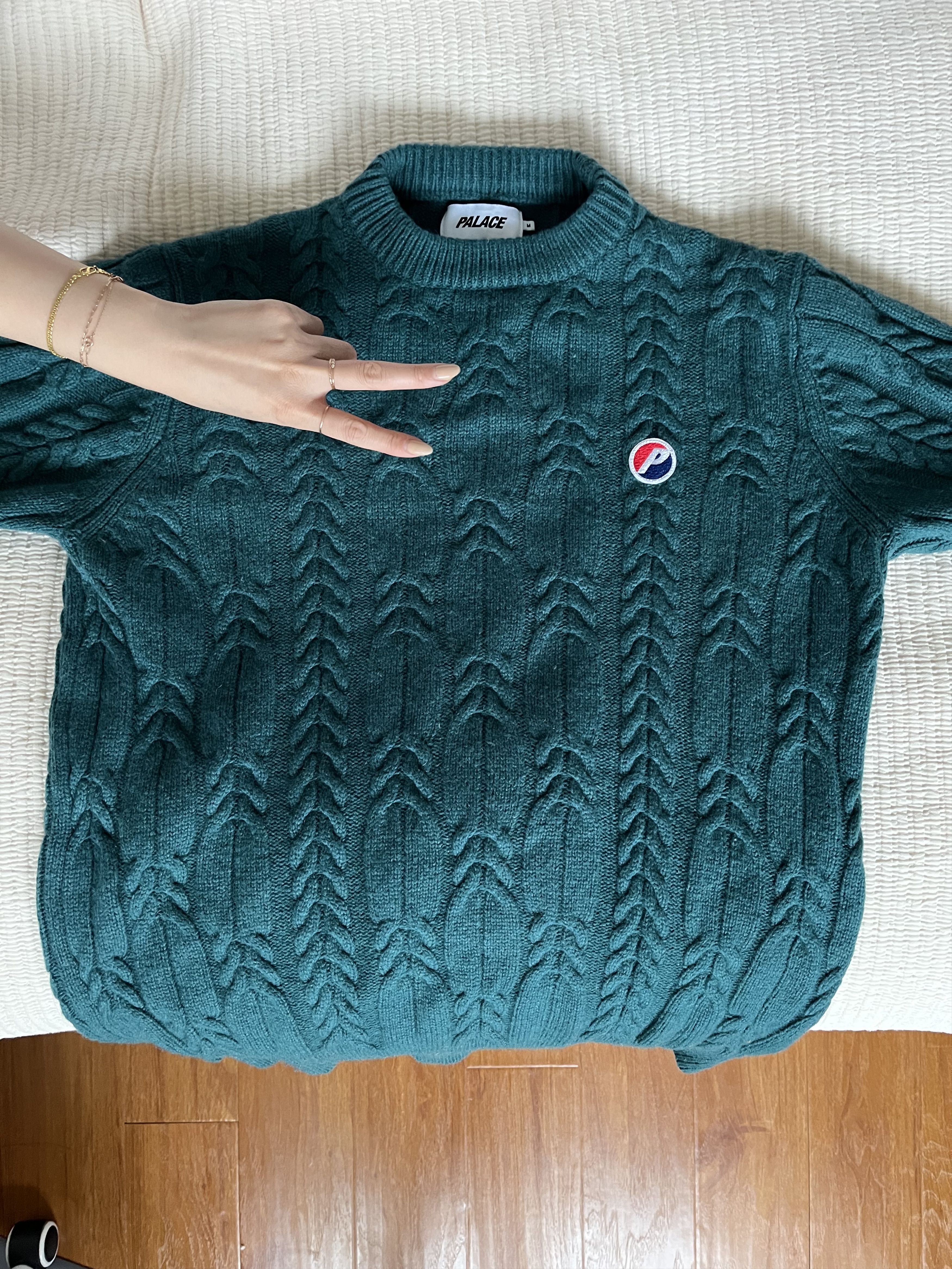Palace Teal Cable Knit | Grailed
