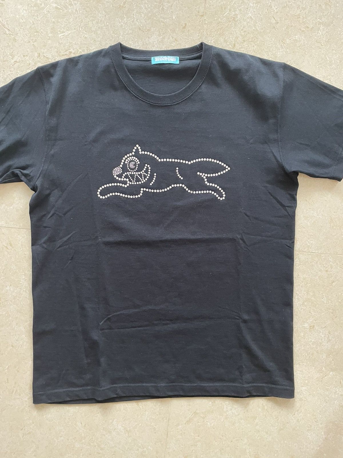 Icecream Swarovski crystal running dog tee L