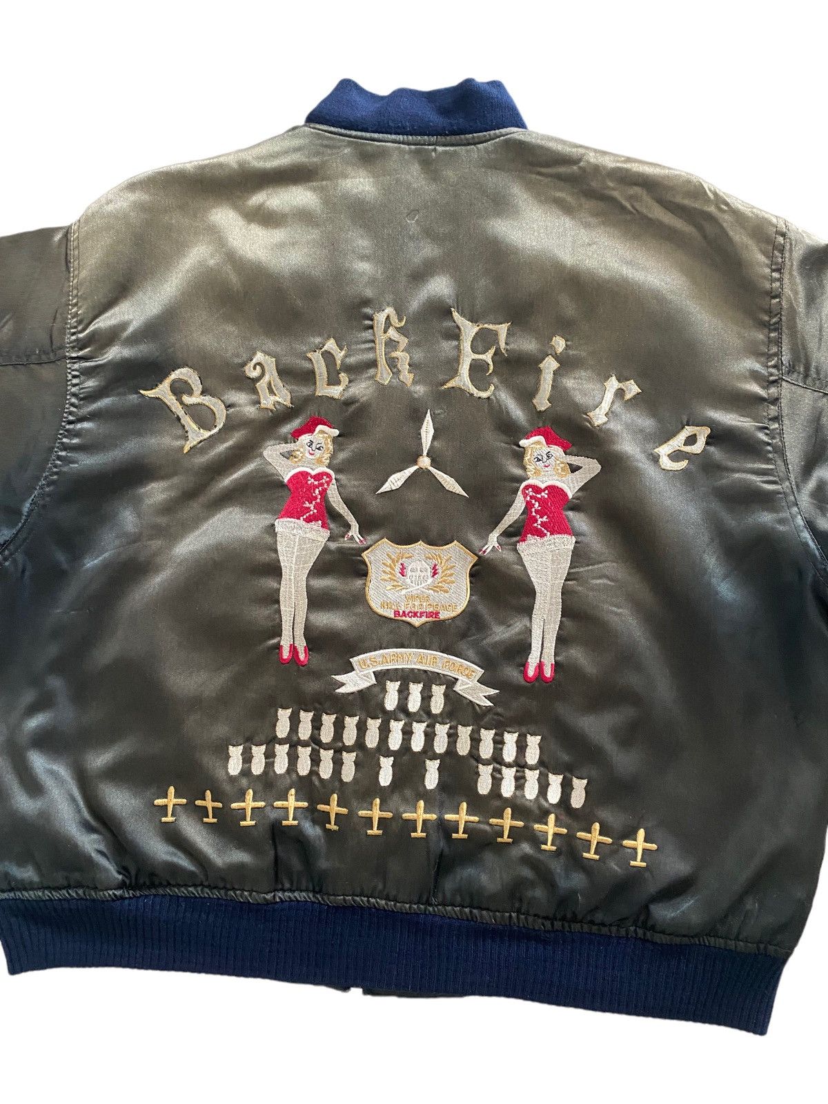 Vintage 💥Movie Kill For Peace "Back Fire"MA-1 Bomber Jacket Size US M / EU 48-50 / 2 - 15 Thumbnail