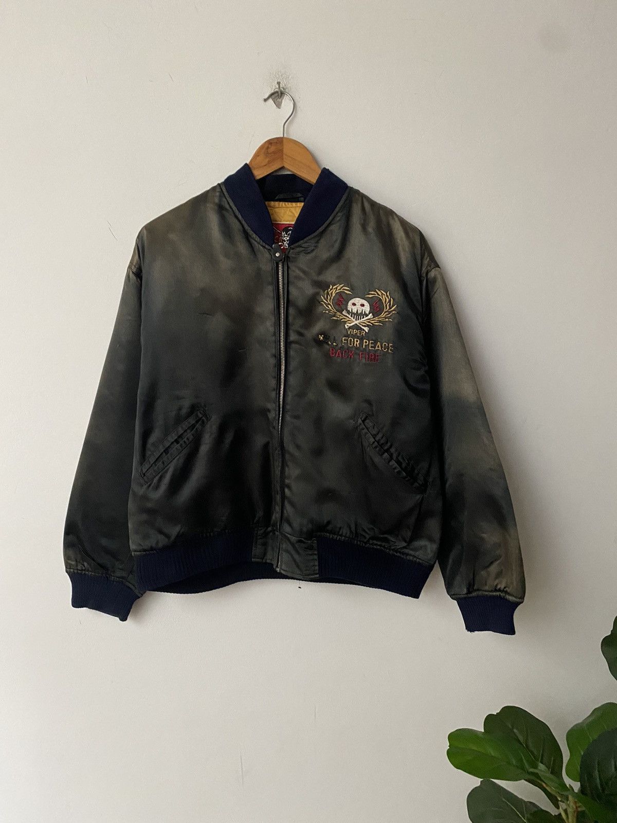 Vintage 💥Movie Kill For Peace "Back Fire"MA-1 Bomber Jacket Size US M / EU 48-50 / 2 - 11 Thumbnail
