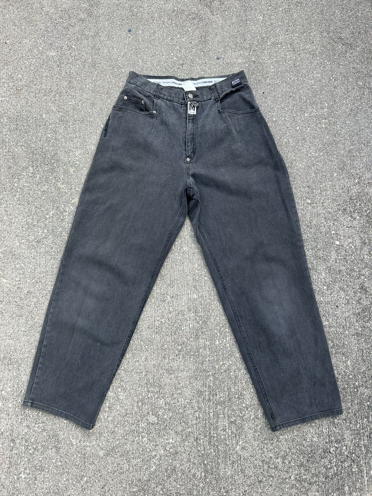 Rap Tees Vintage 90s MAURICE MALONE Fade Black Denim Baggy Raps Jeans Size US 32 / EU 48 - 1 Thumbnail
