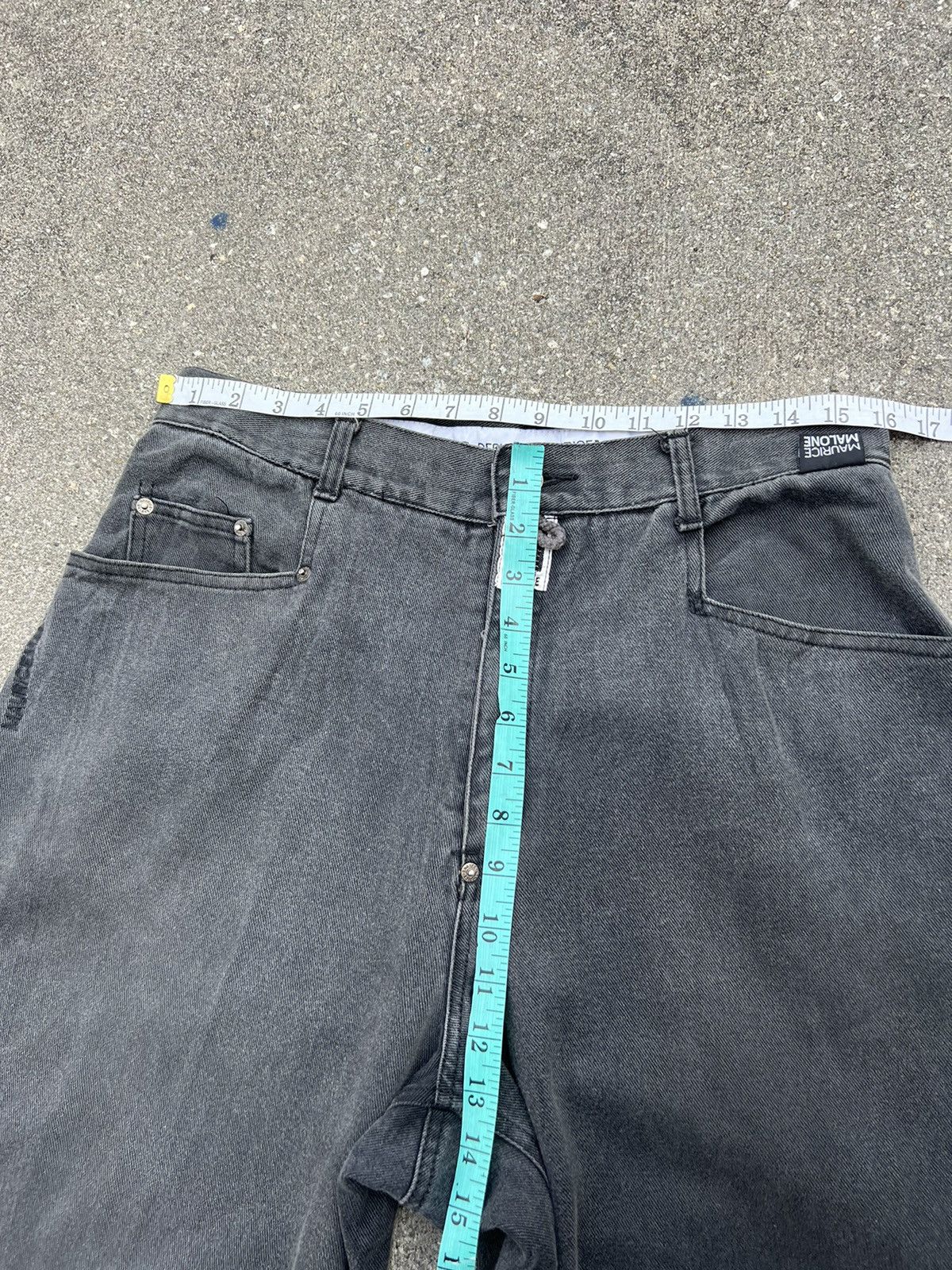 Rap Tees Vintage 90s MAURICE MALONE Fade Black Denim Baggy Raps Jeans Size US 32 / EU 48 - 2 Thumbnail