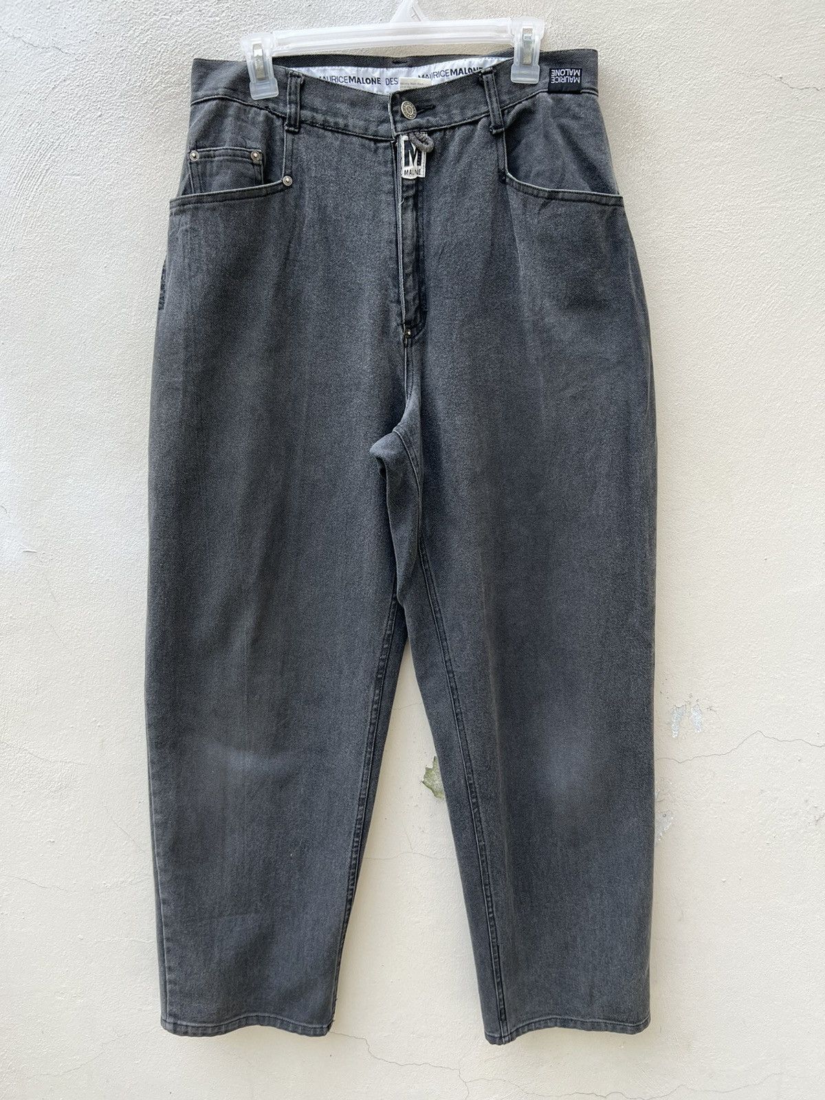 Rap Tees Vintage 90s MAURICE MALONE Fade Black Denim Baggy Raps Jeans Size US 32 / EU 48 - 6 Thumbnail