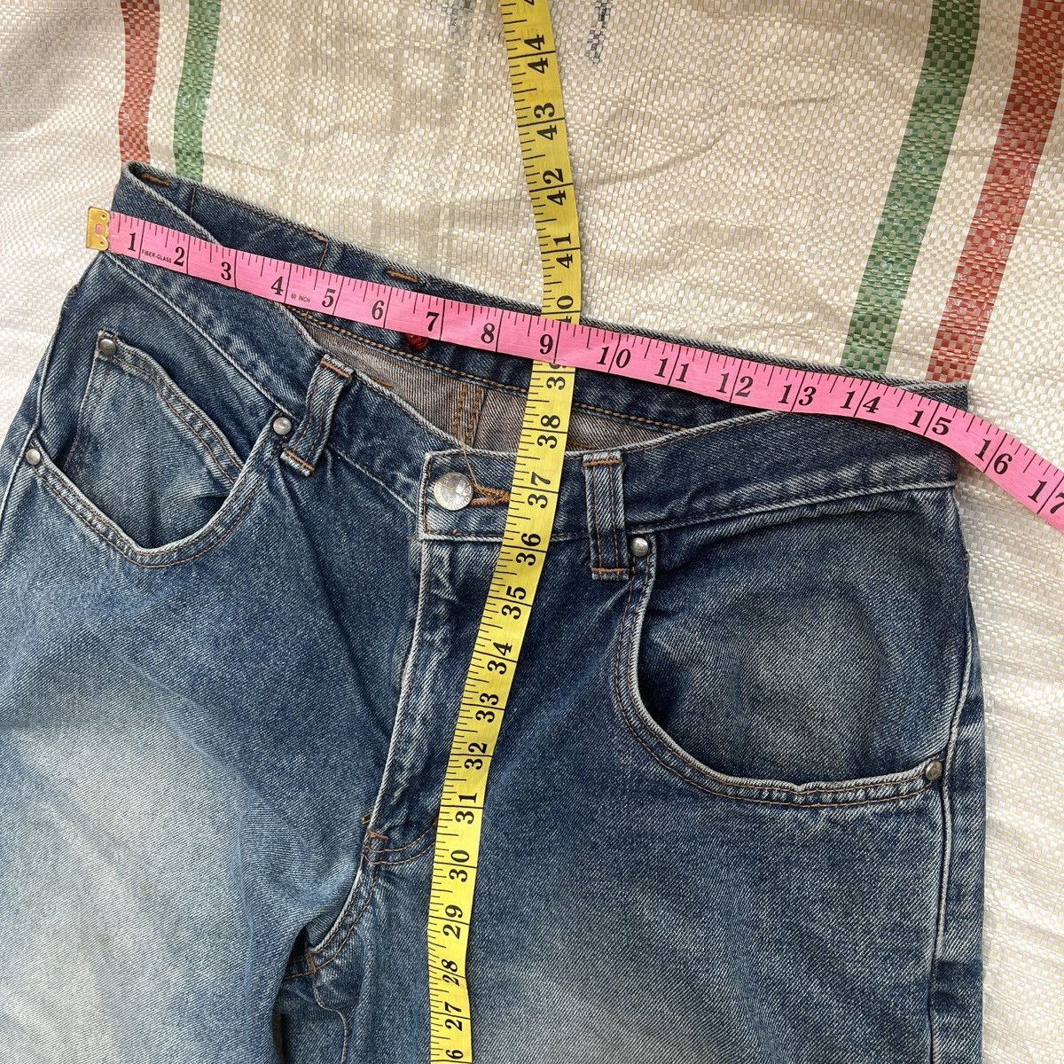 Japanese Brand Ripped Leg D-Hygen Americanino Baggy Denim Baggy Jeans Size US 32 / EU 48 - 2 Thumbnail