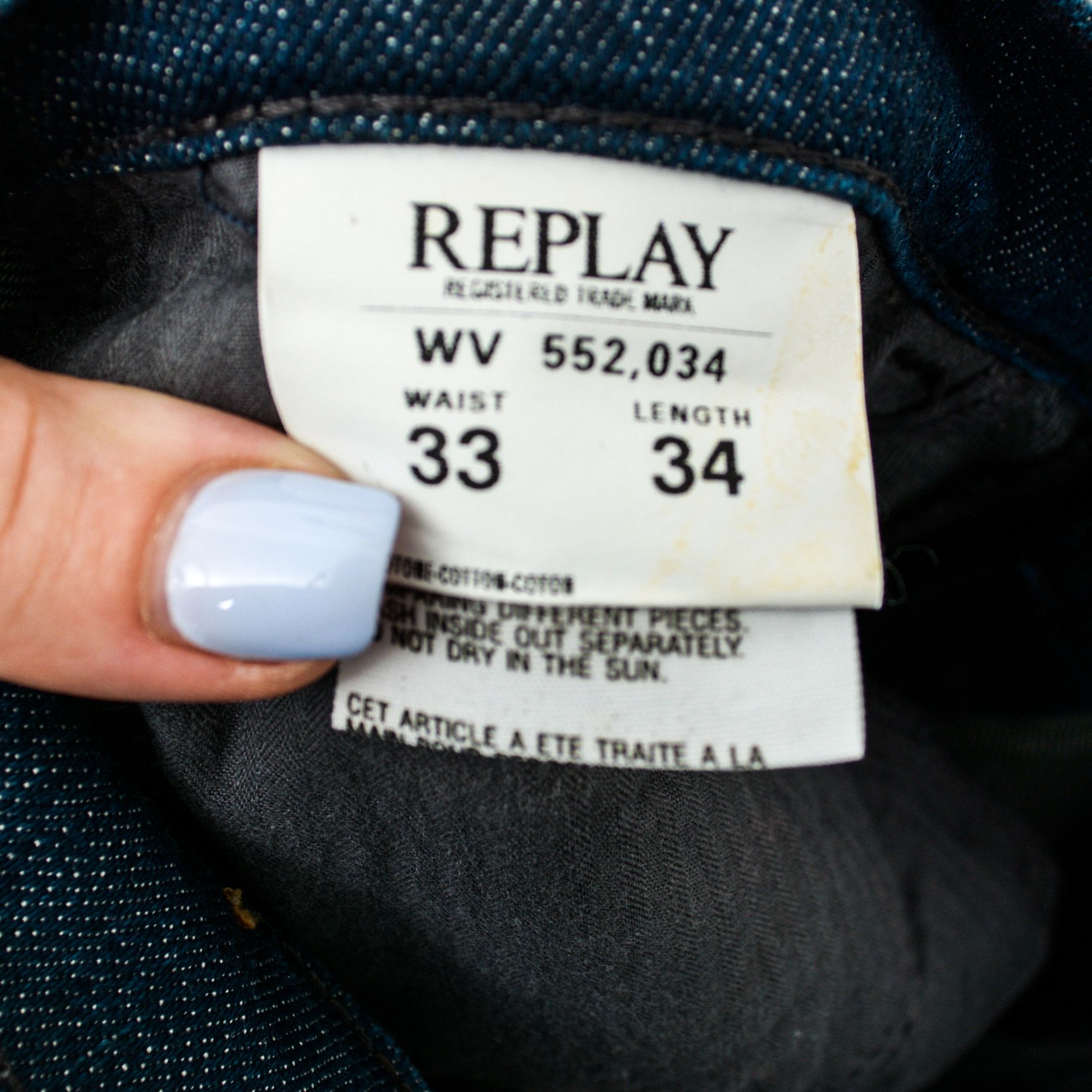 Replay W33 L34 Straight Jeans Denim Trousers Pants Regular Fit Zip Size 33" - 4 Thumbnail