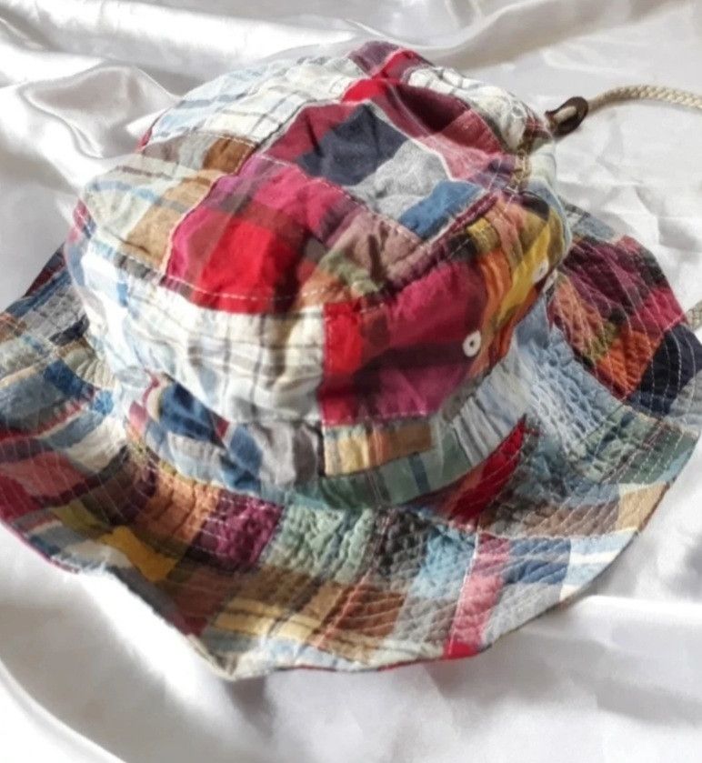 Japanese Brand 💥Pony go Round Checkered Japanese Patchwork hat Size 40 - 13 Thumbnail