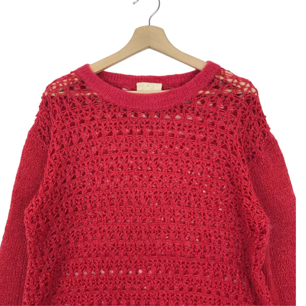 agnes b. Vintage 90s AGNES B Knitwear Sweatshirt Red Colour Pullover Size US L / EU 52-54 / 3 - 2 Thumbnail