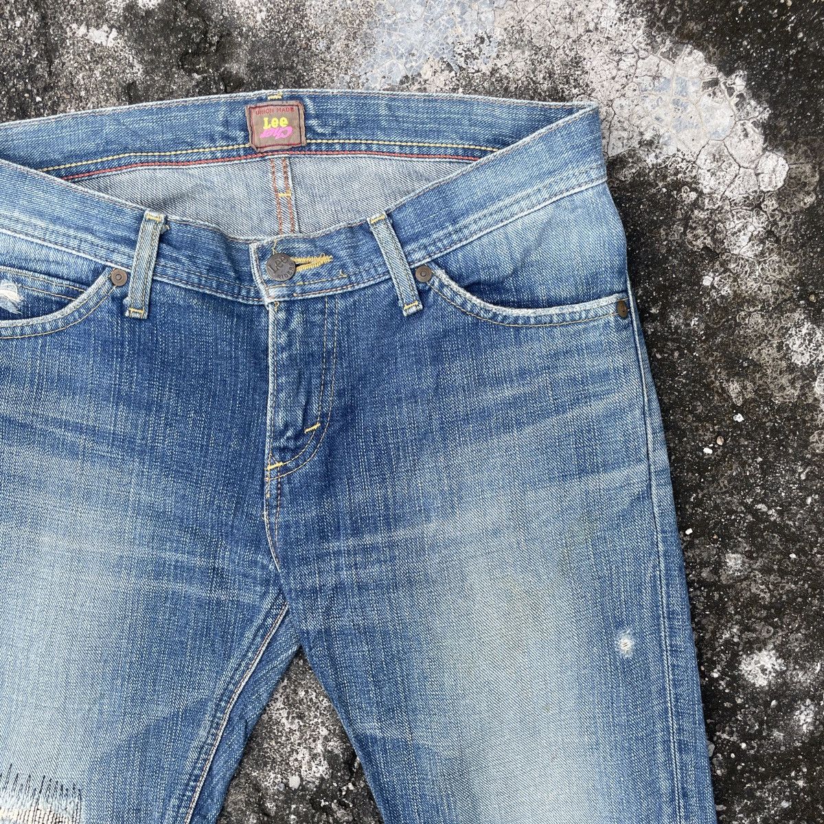 Lee Vintage Lee Union Made Distressed Denim Jeans Size 30" / US 8 / IT 44 - 2 Thumbnail