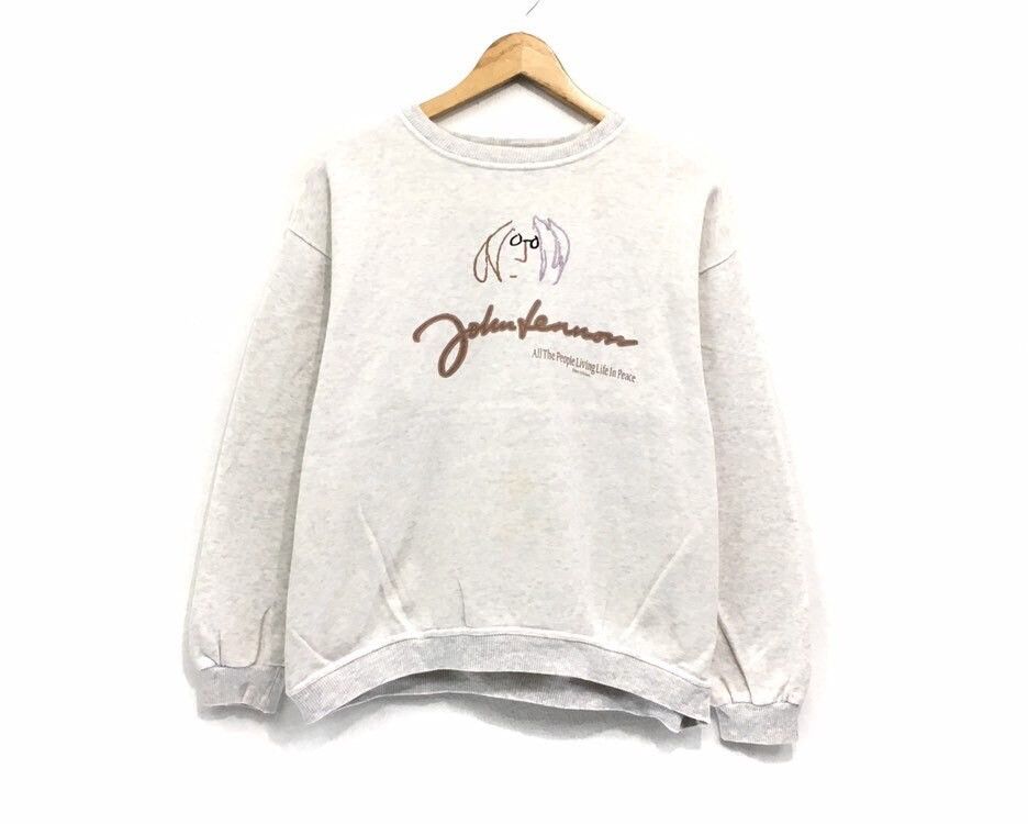John Lennon Crewneck Sweatshirt Big Logo Spell Out Pullover
