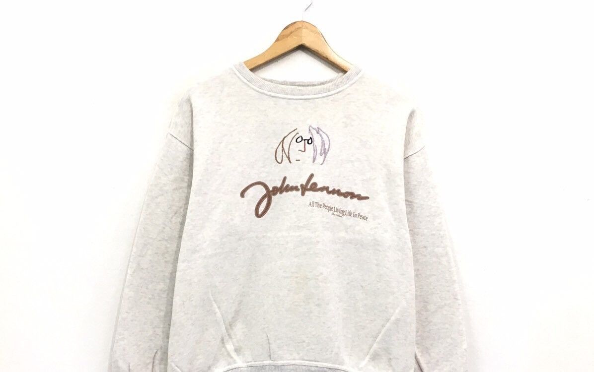 John Lennon Crewneck Sweatshirt Big Logo Spell Out Pullover