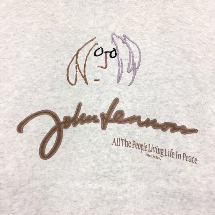 John Lennon Crewneck Sweatshirt Big Logo Spell Out Pullover