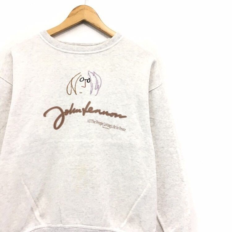 John Lennon Crewneck Sweatshirt Big Logo Spell Out Pullover
