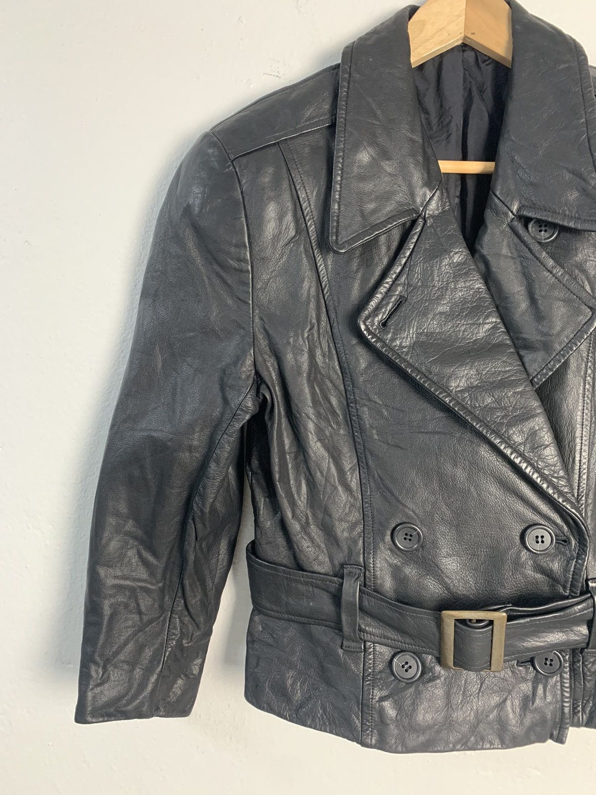 Japanese Brand Loch Lomond Double Colar Leather Jacket Size S / US 4 / IT 40 - 3 Thumbnail
