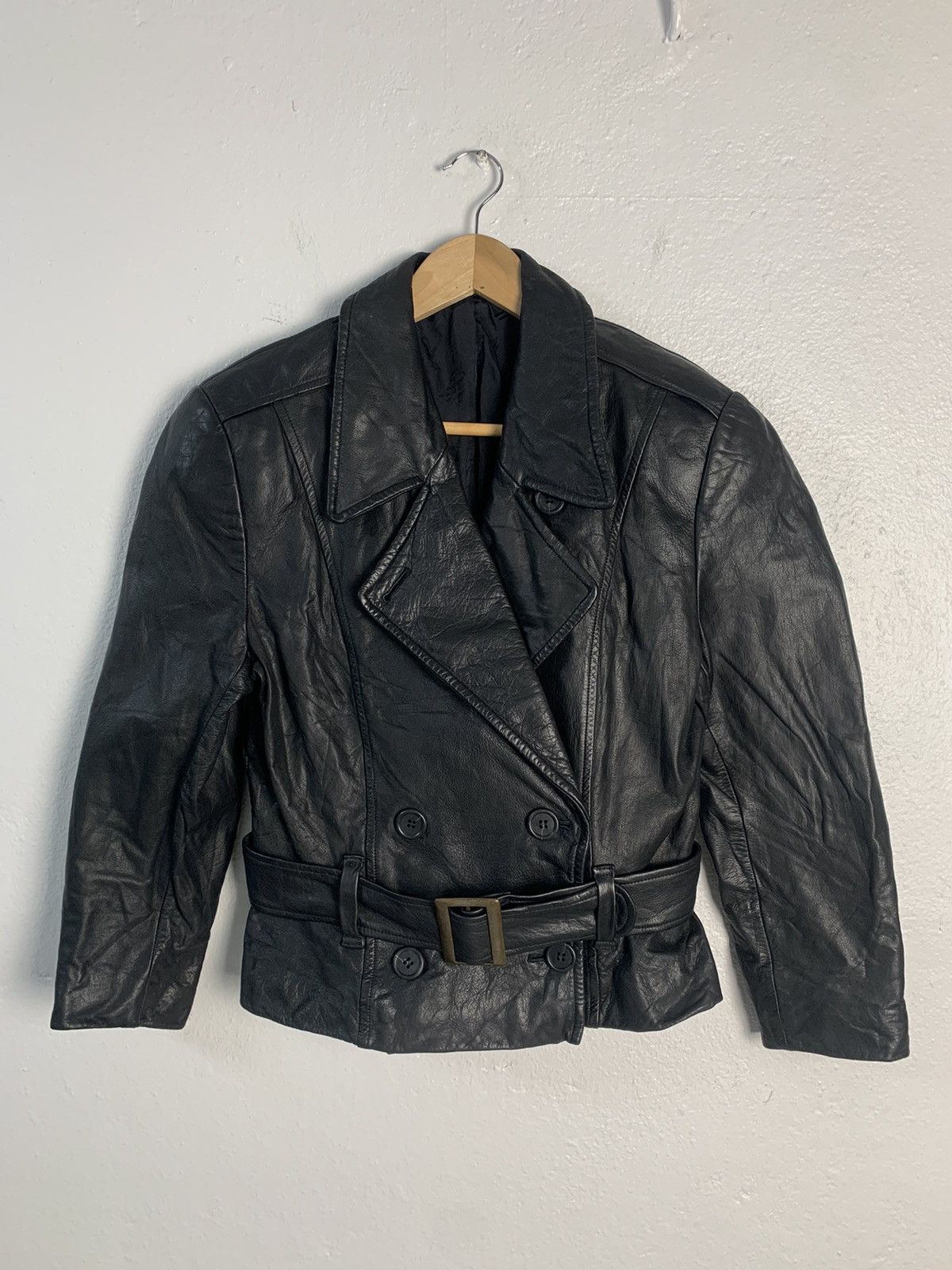 Japanese Brand Loch Lomond Double Colar Leather Jacket Size S / US 4 / IT 40 - 1 Thumbnail