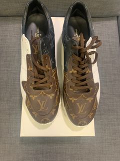 LOUIS VUITTON-Suede Monogram Run Away Sneakers-Size: 38.5 – Closet NV Shop