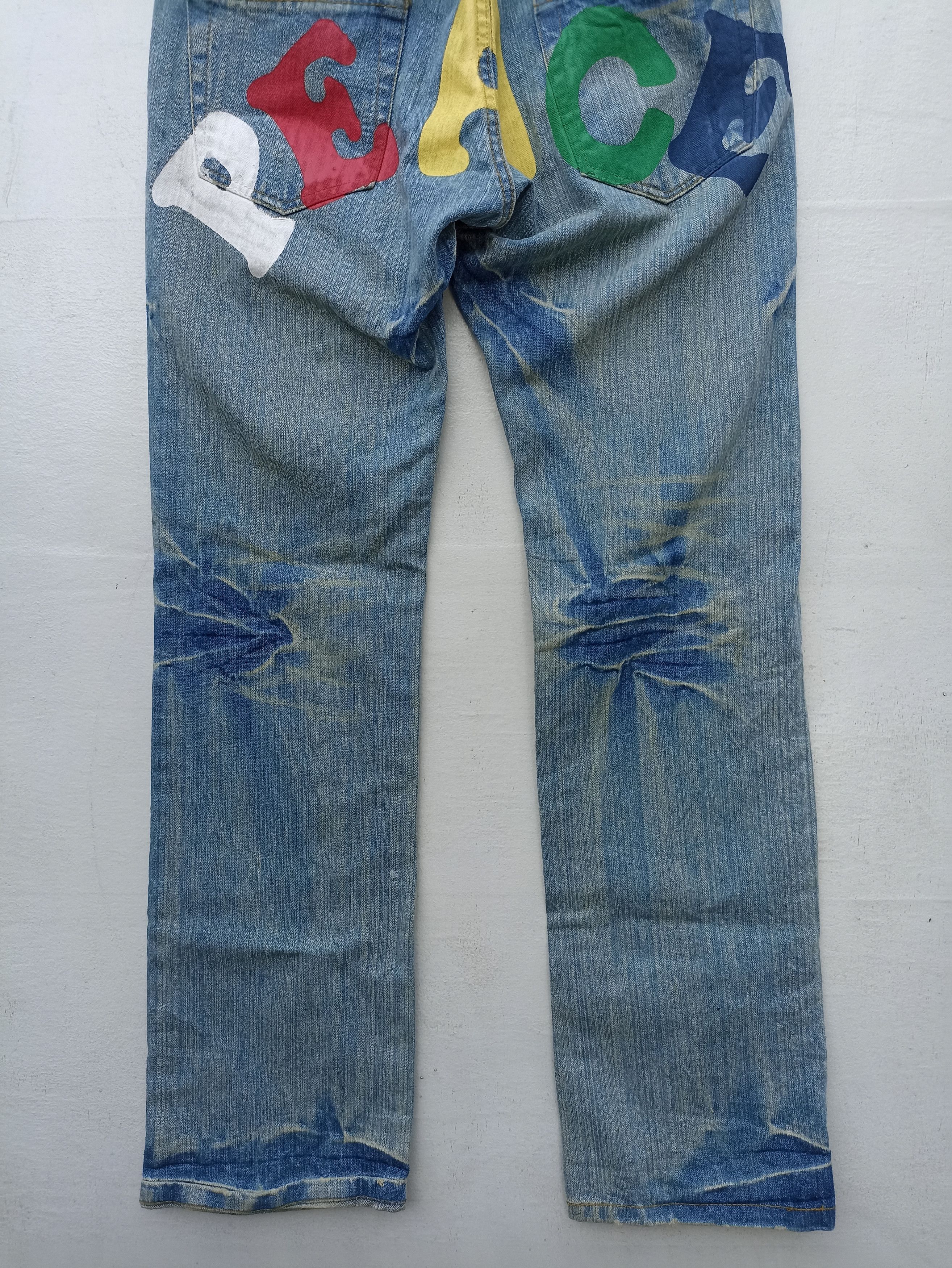 Designer × Japanese Brand Love And Peace jeans Size US 31 - 7 Thumbnail