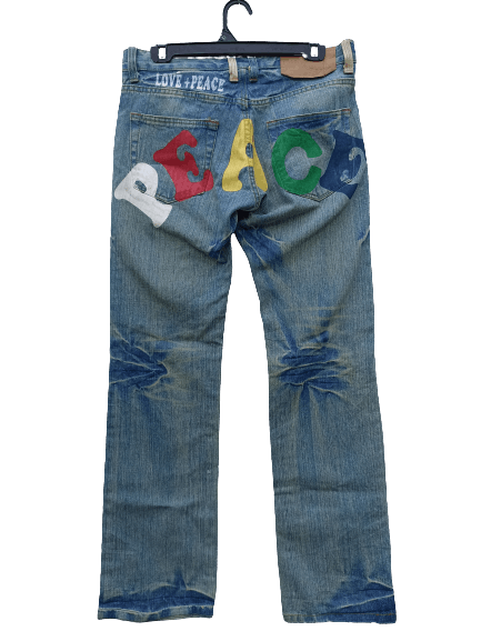 Designer × Japanese Brand Love And Peace jeans Size US 31 - 2 Thumbnail