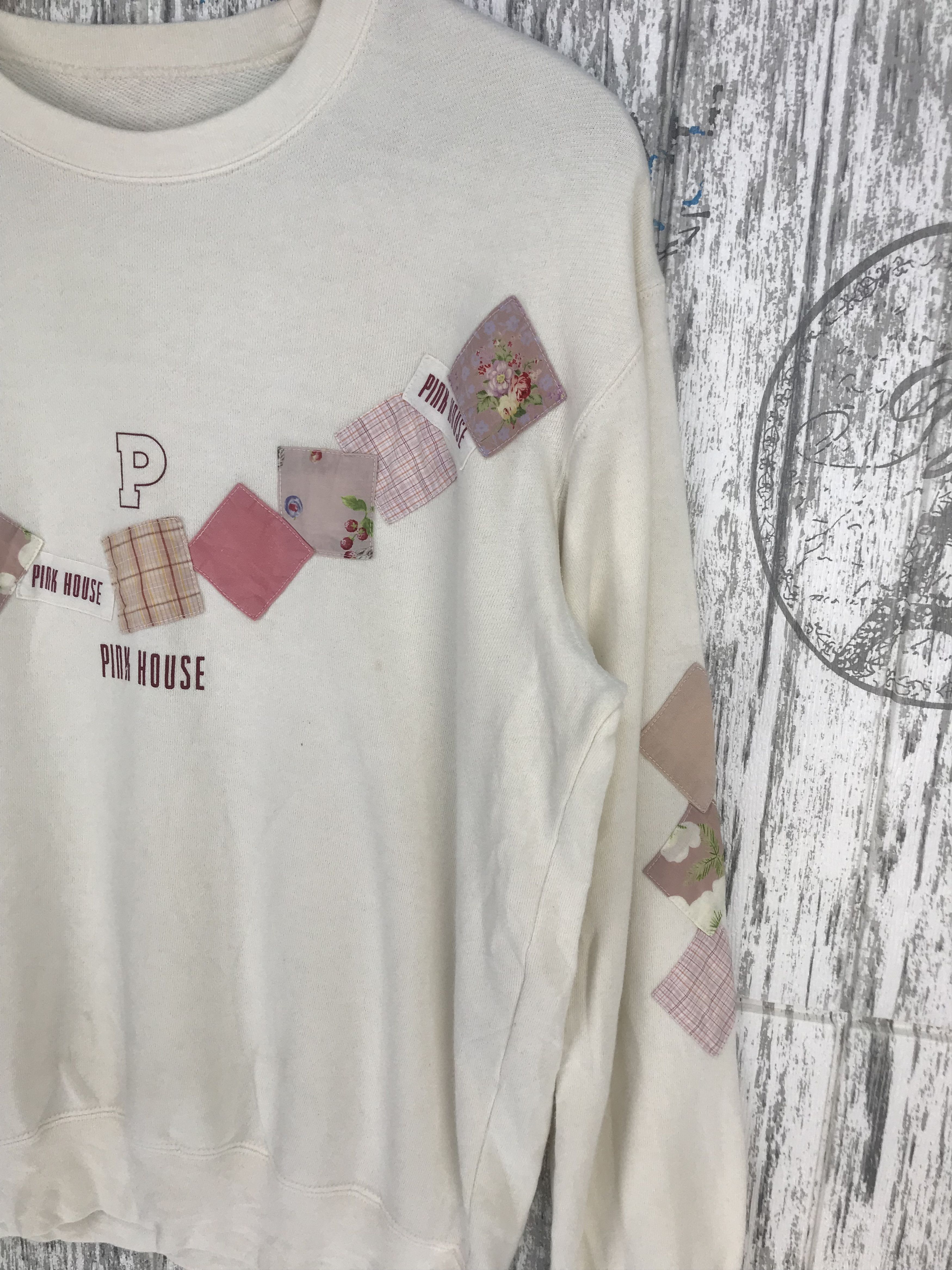 Karl Helmut Vintage 90s PINK HOUSE Patches Pullover Sweatshirt Size US M / EU 48-50 / 2 - 4 Thumbnail