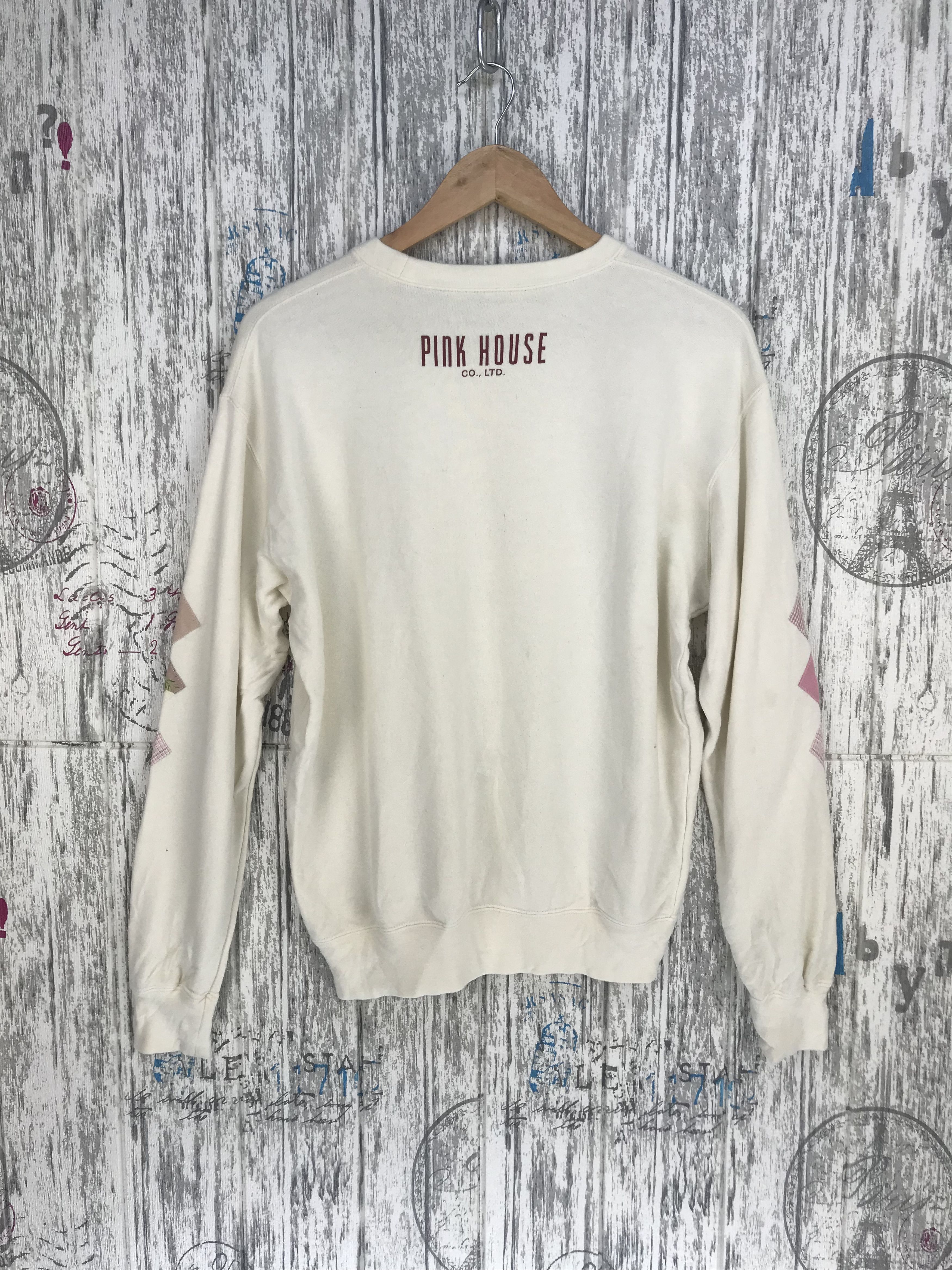 Karl Helmut Vintage 90s PINK HOUSE Patches Pullover Sweatshirt Size US M / EU 48-50 / 2 - 8 Thumbnail