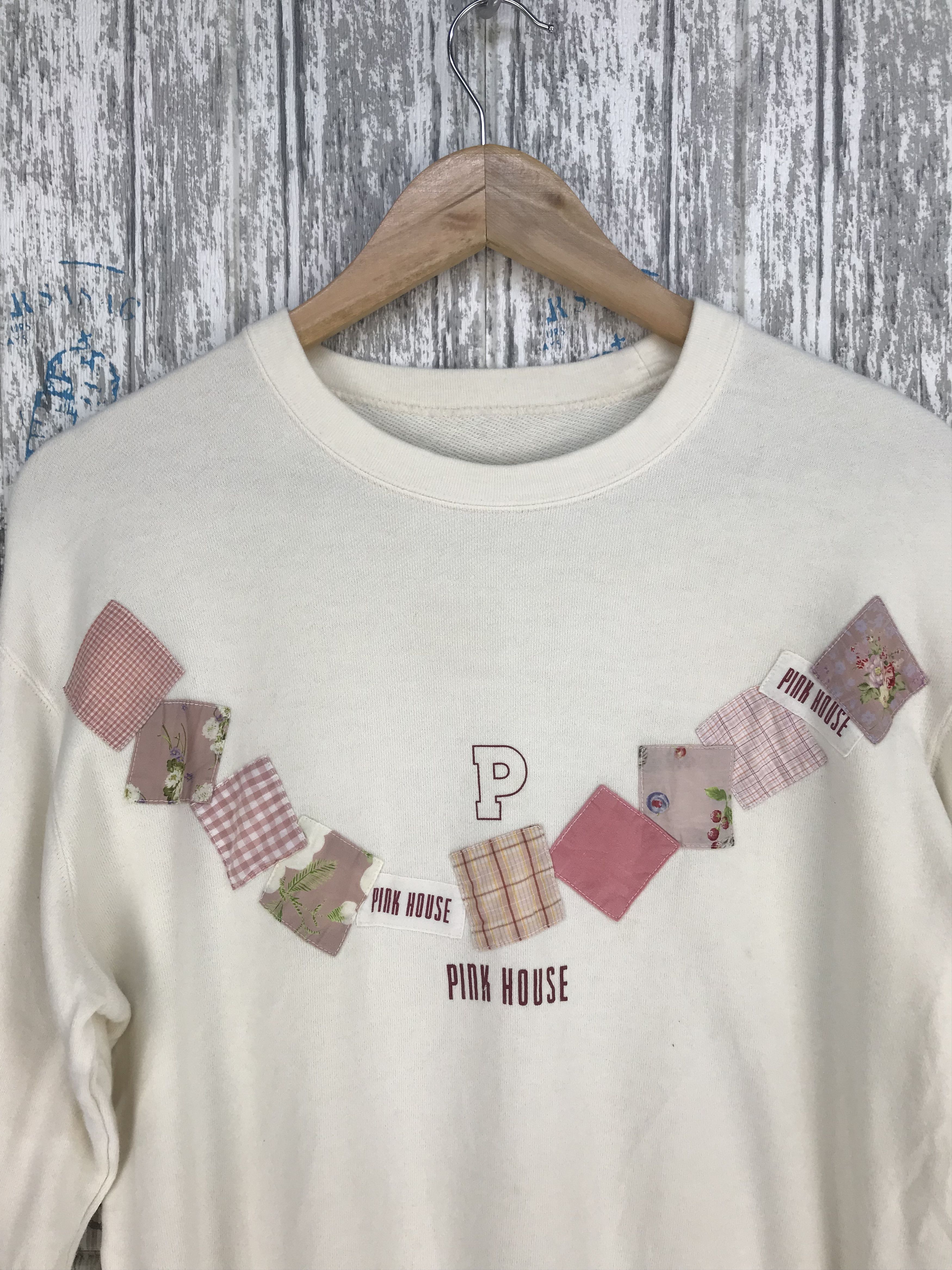 Karl Helmut Vintage 90s PINK HOUSE Patches Pullover Sweatshirt Size US M / EU 48-50 / 2 - 3 Thumbnail