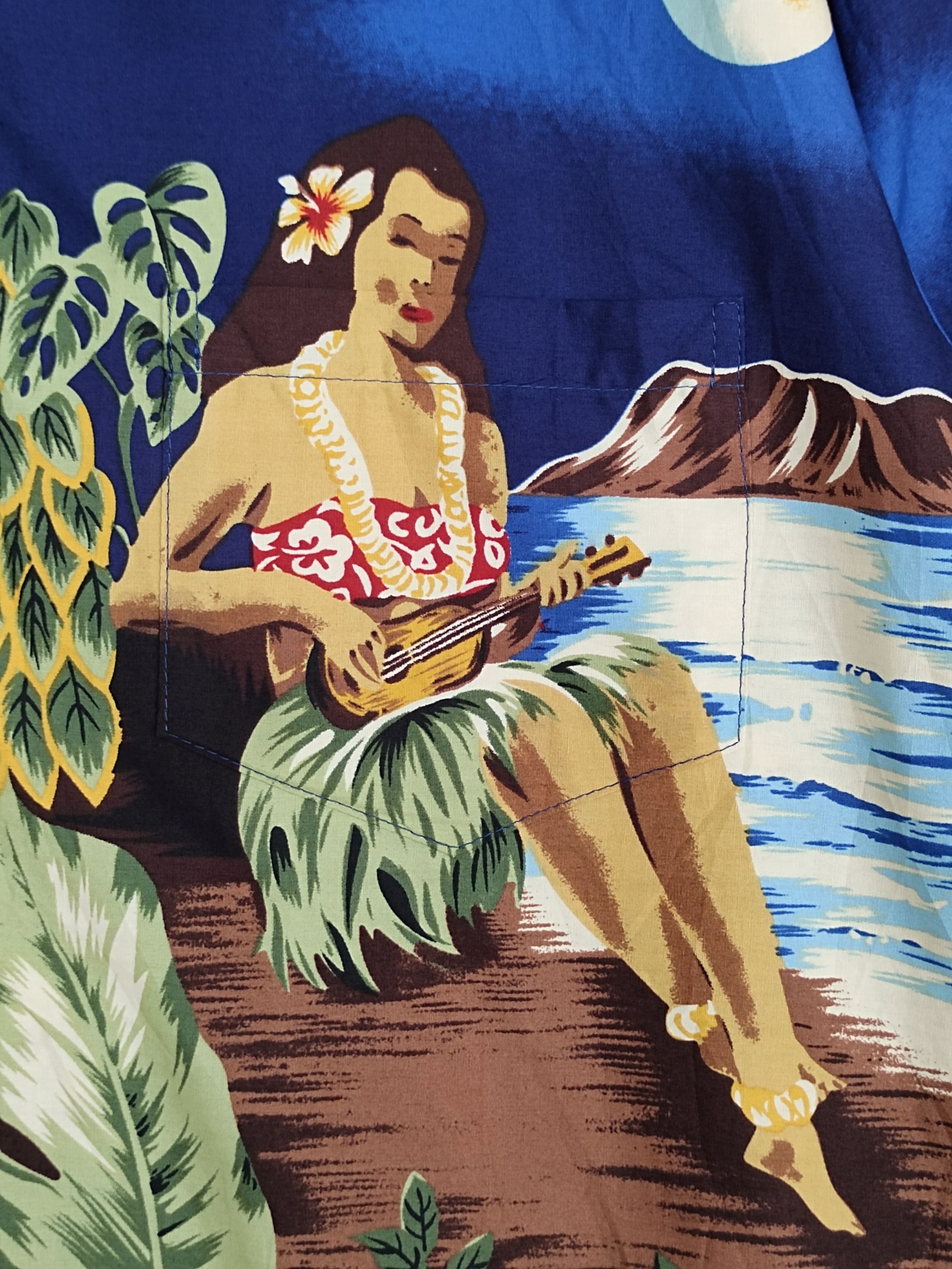 Vintage Vtg 80s Hawaiian Hula Girls Scenic View Hawaiian Size US L / EU 52-54 / 3 - 6 Thumbnail