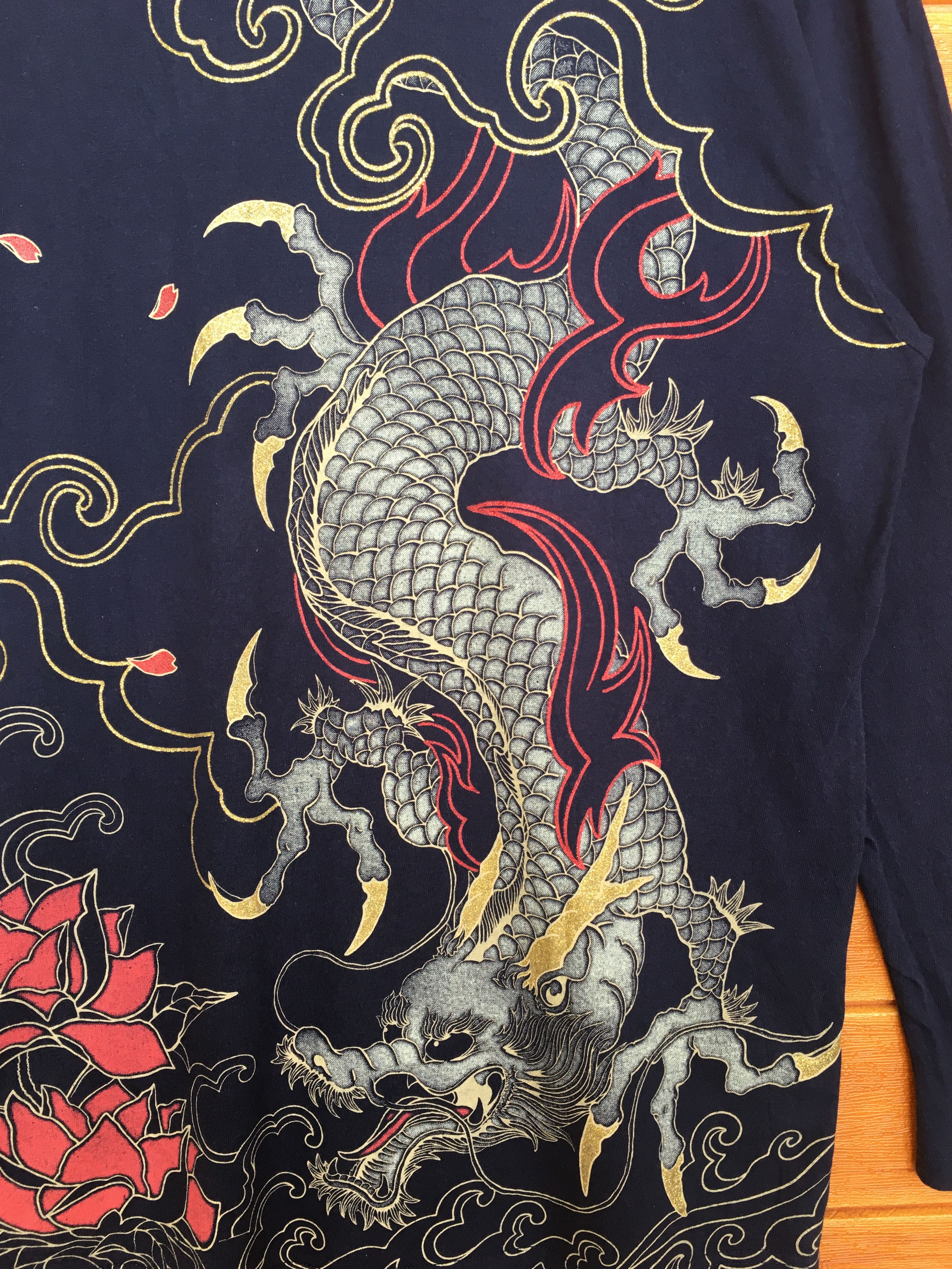 Karakuri Tamashii Vintage Space Opera Dragon Sukajan T-Shirt Size US XL / EU 56 / 4 - 7 Thumbnail