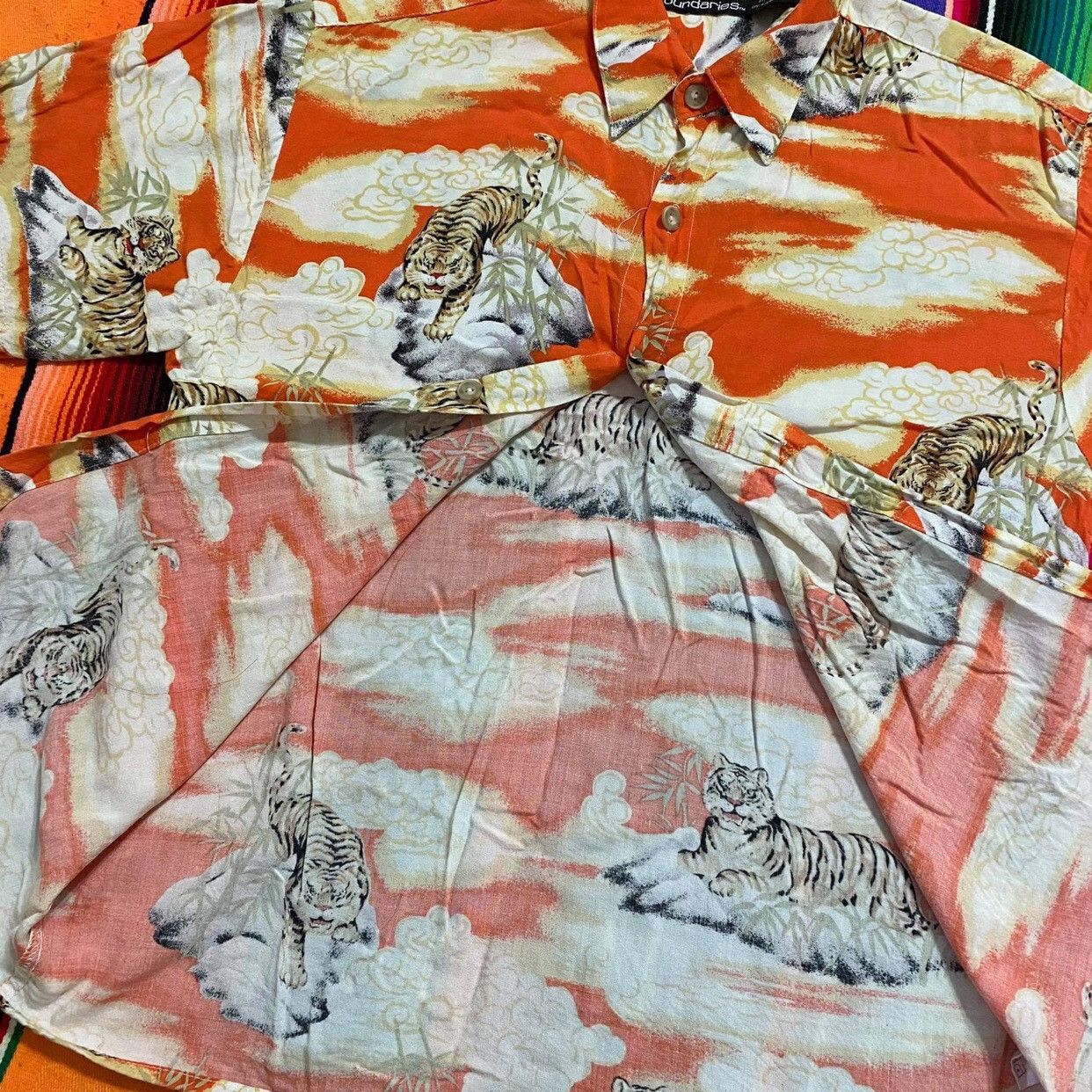 Hysteric Glamour Vintage 90s Japanese Motif No Boundaries Tigers Hawaiian Size US S / EU 44-46 / 1 - 4 Thumbnail