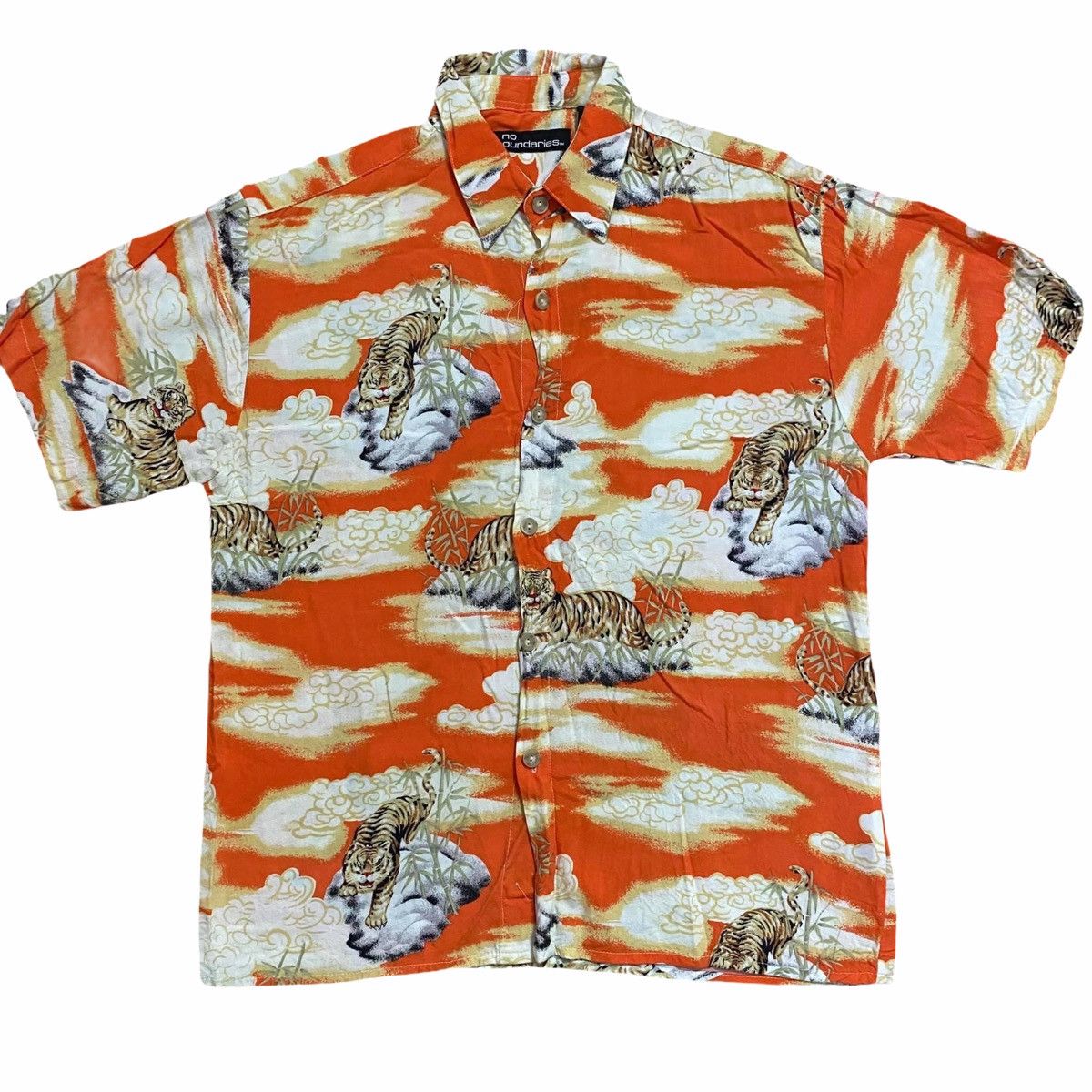 Hysteric Glamour Vintage 90s Japanese Motif No Boundaries Tigers Hawaiian Size US S / EU 44-46 / 1 - 1 Thumbnail