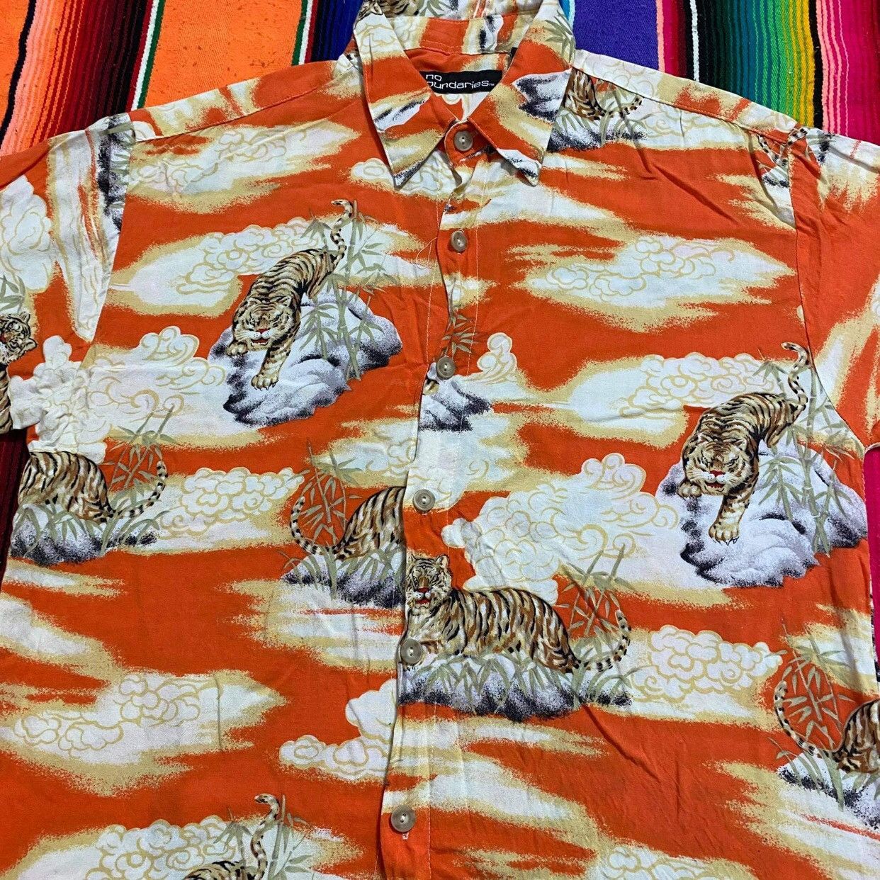 Hysteric Glamour Vintage 90s Japanese Motif No Boundaries Tigers Hawaiian Size US S / EU 44-46 / 1 - 6 Thumbnail