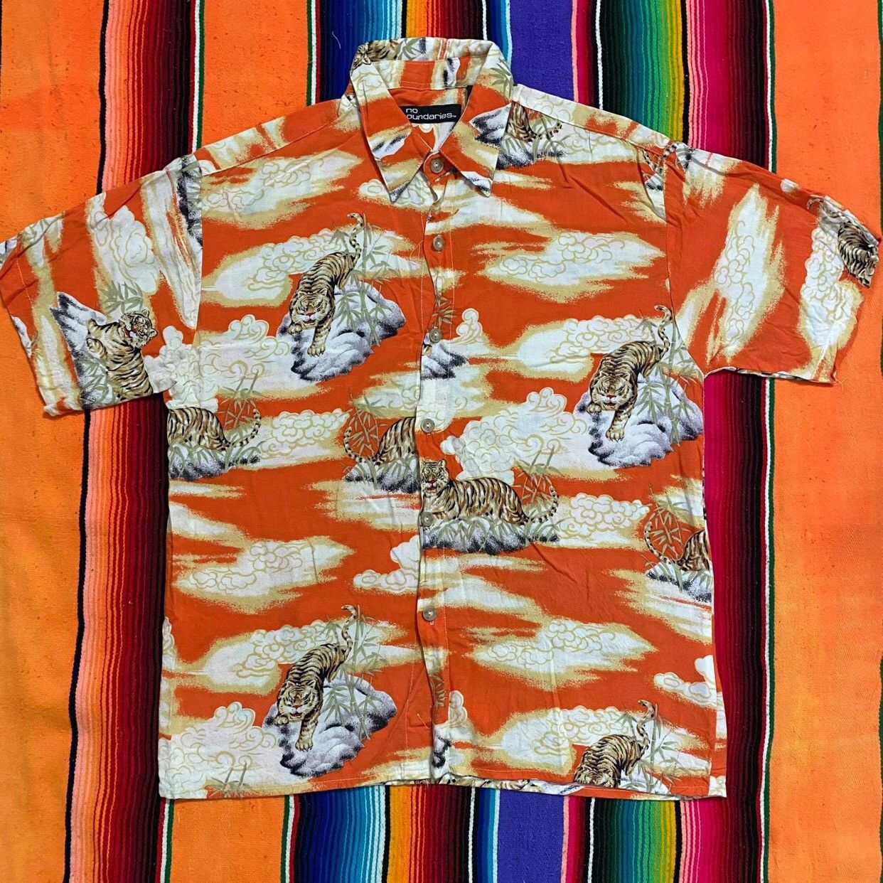 Hysteric Glamour Vintage 90s Japanese Motif No Boundaries Tigers Hawaiian Size US S / EU 44-46 / 1 - 2 Thumbnail