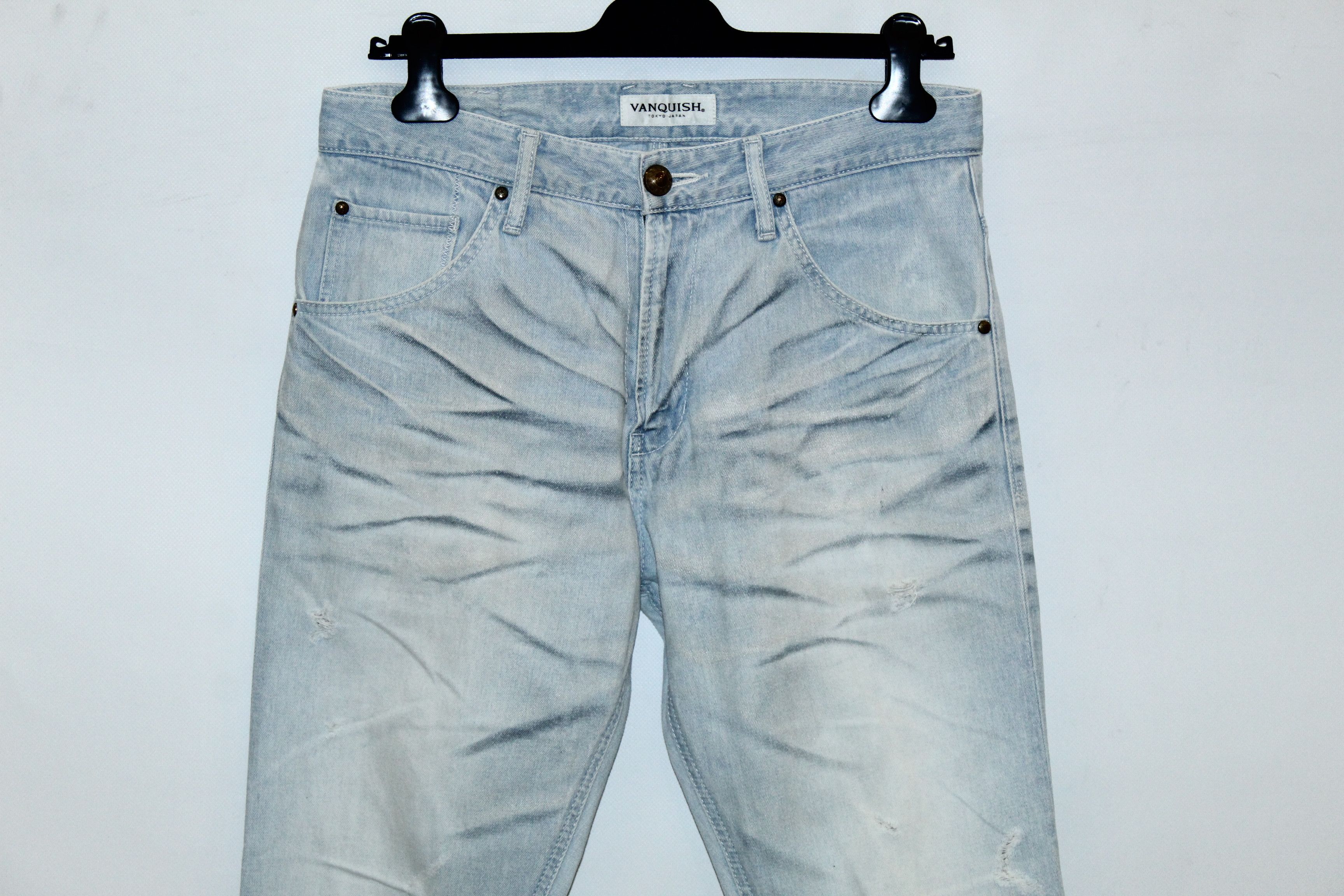Vanquish Y2K💥 Vanquish Acid Wash Light Blue Denim Jeans Size US 32 / EU 48 - 6 Thumbnail
