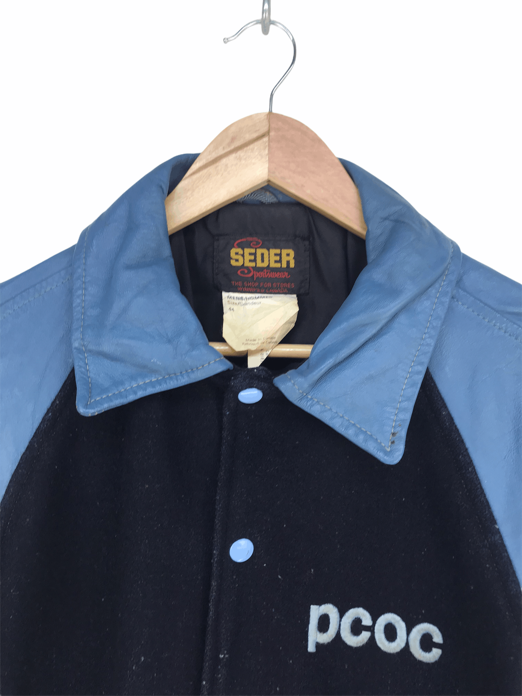 Vintage Vintage PCOC SEDER SPORTWEAR Varsity Jacket Leather/Wool Size US L / EU 52-54 / 3 - 6 Thumbnail