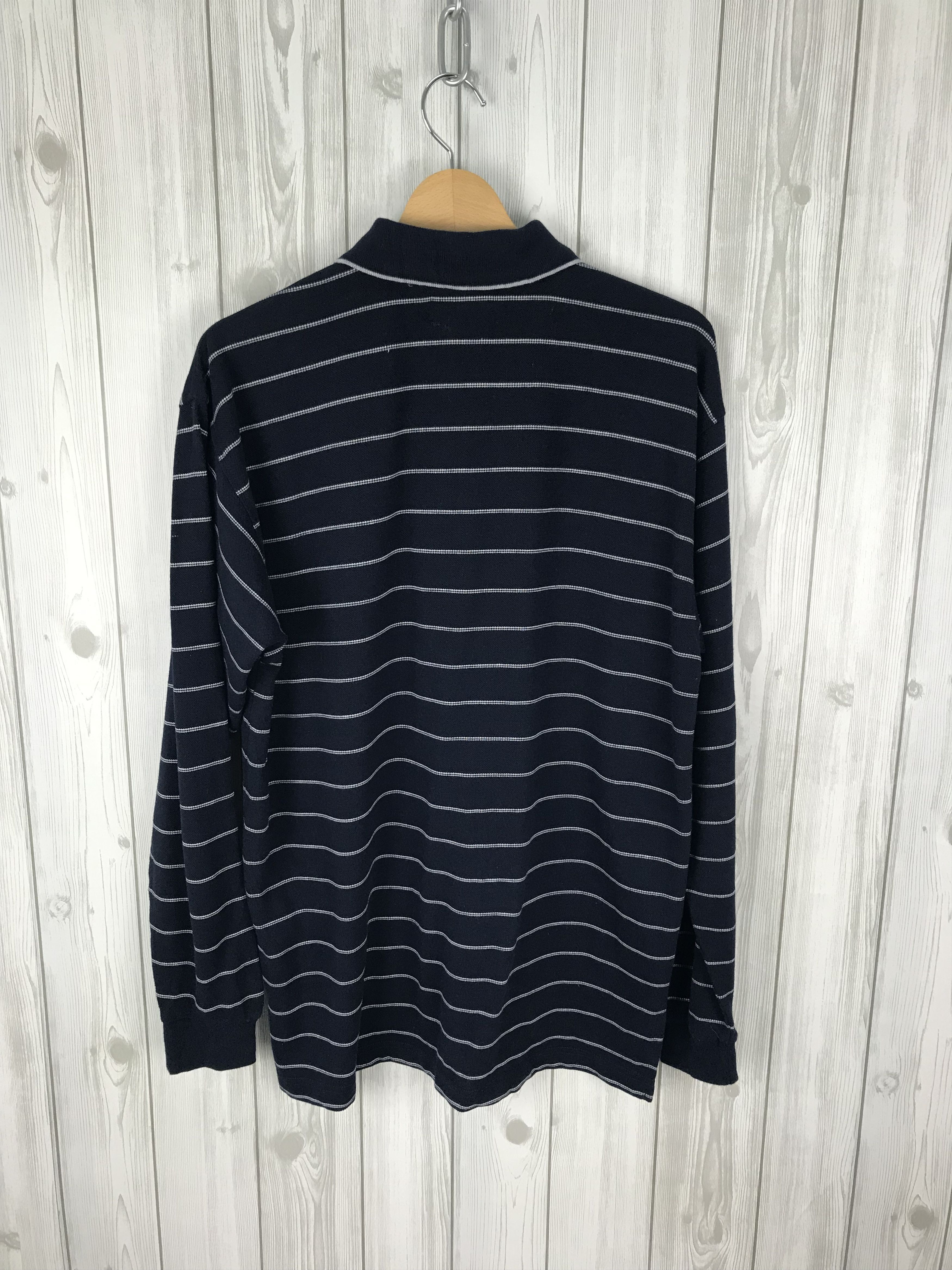 Valentino × Vintage GIANNI VALENTINO Striped Longsleeve Polo Shirt Size US L / EU 52-54 / 3 - 6 Thumbnail