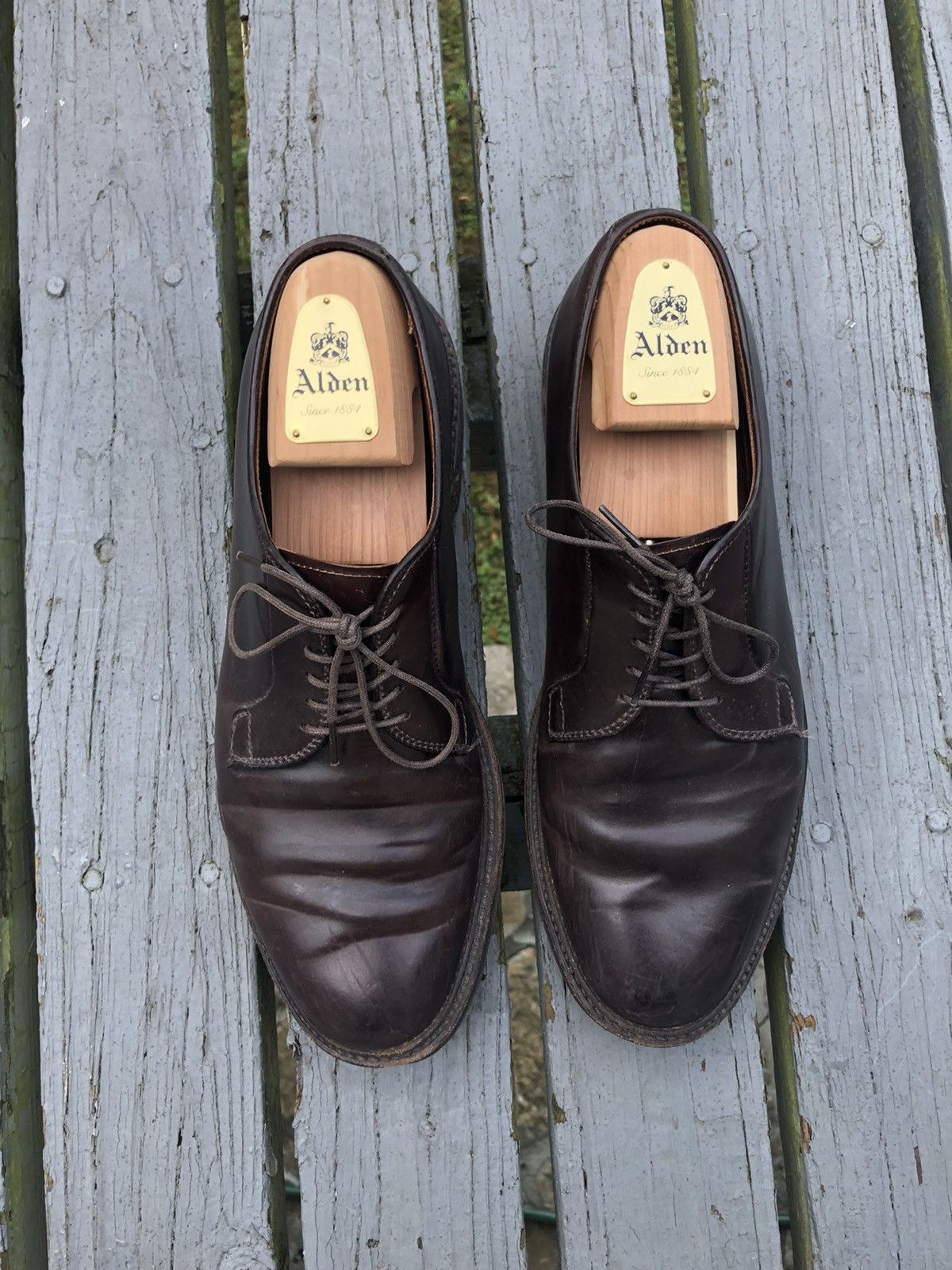 Alden Plain Toe Blucher with Commando Sole Color 8 Shell Cordovan | Grailed