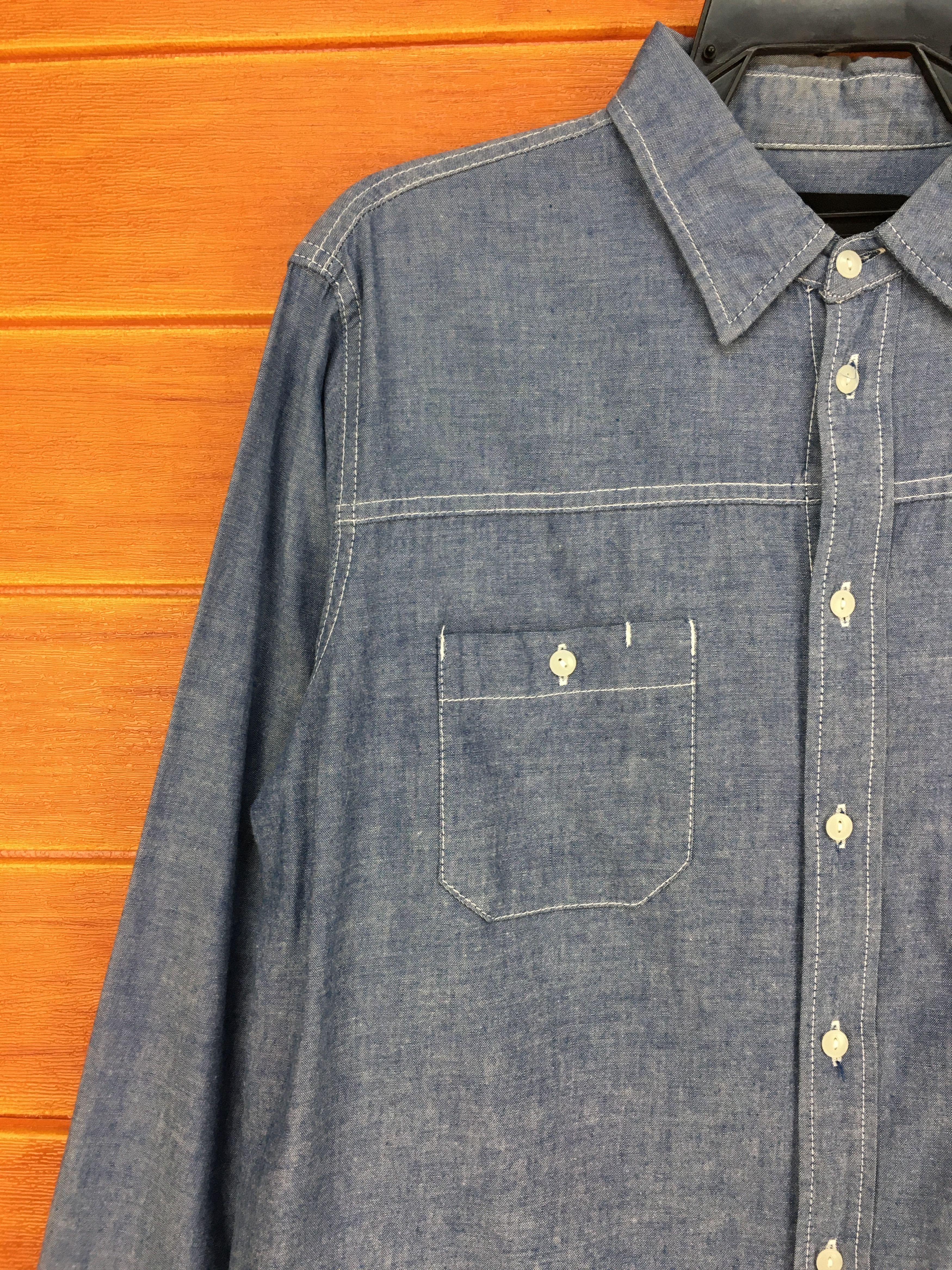 Narcotic GDC Vintage GDC Japan Chambray Button Up Shirt Size US M / EU 48-50 / 2 - 2 Thumbnail