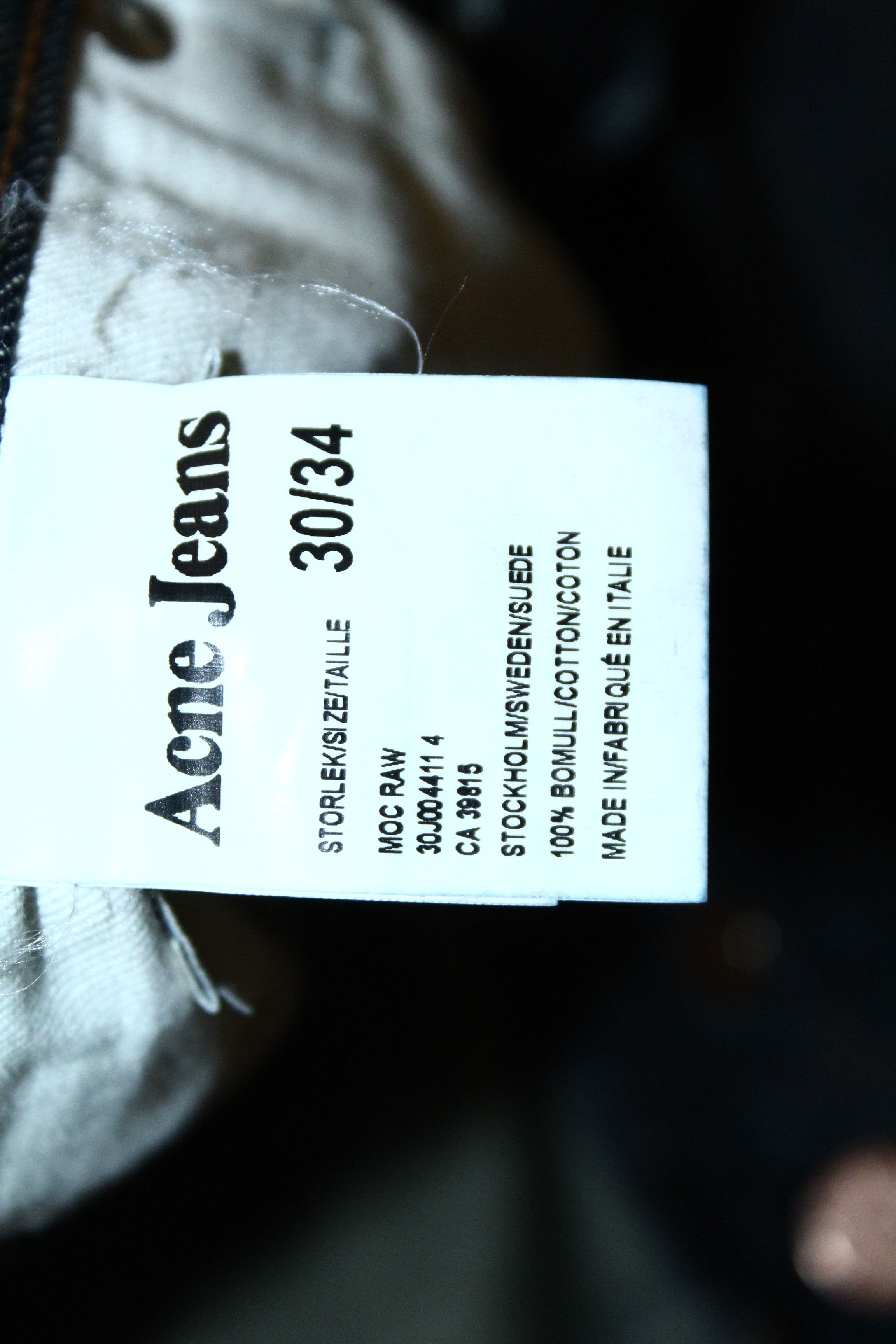 Acne Studios Acne Studios Moc Raw Jeans. Made in Italy. Size US 34 / EU 50 - 6 Thumbnail